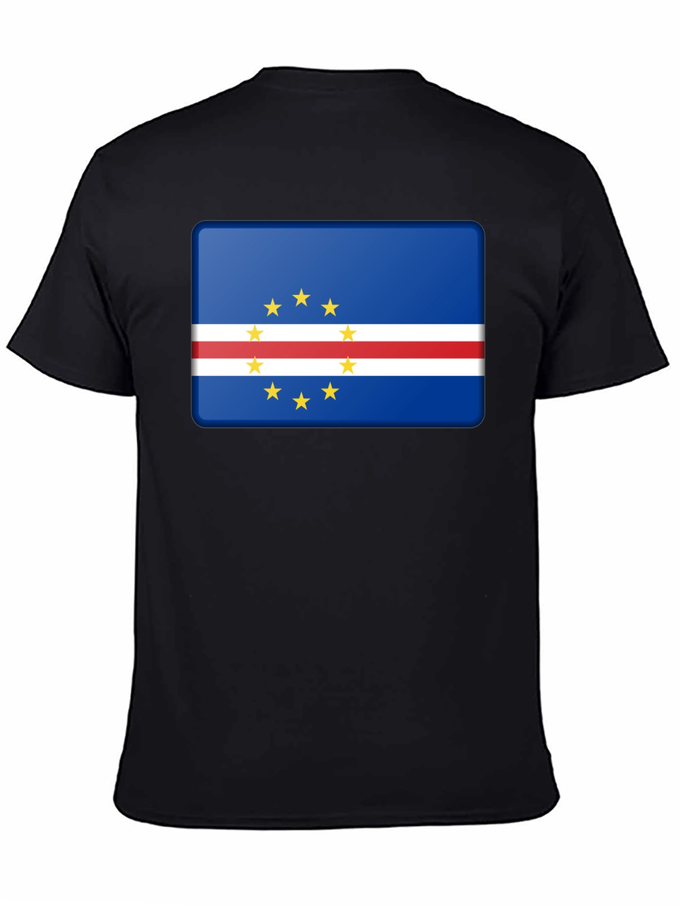 Cape Verde Flag Graphic Black T-Shirt