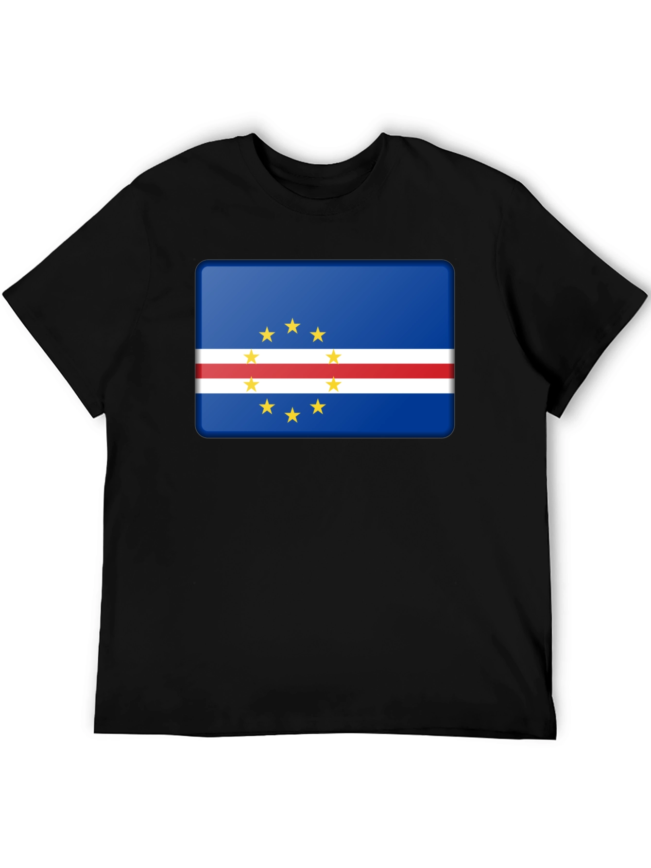 Cape Verde Flag Graphic Black T-Shirt