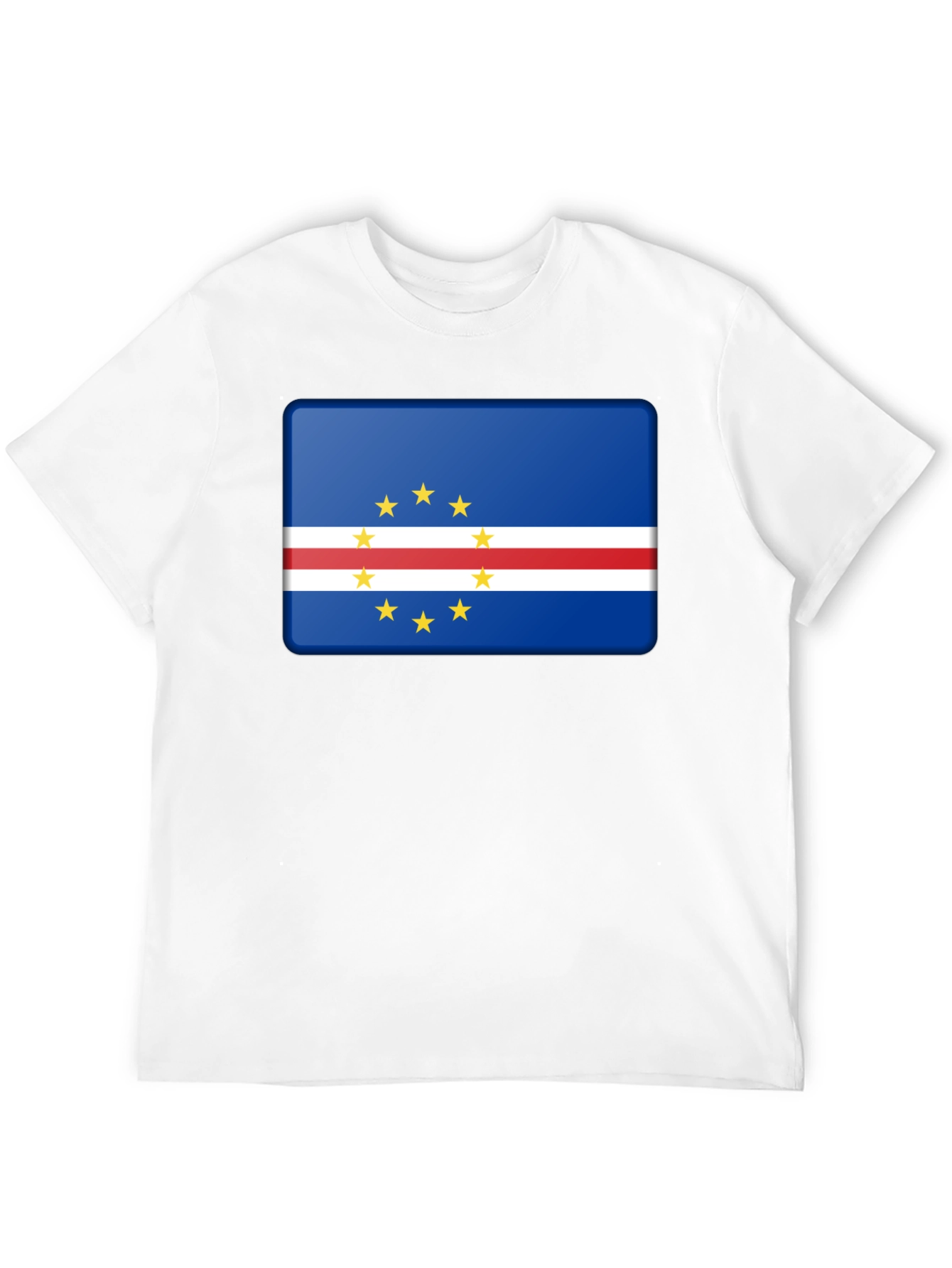 Cape Verde Flag Graphic Black T-Shirt