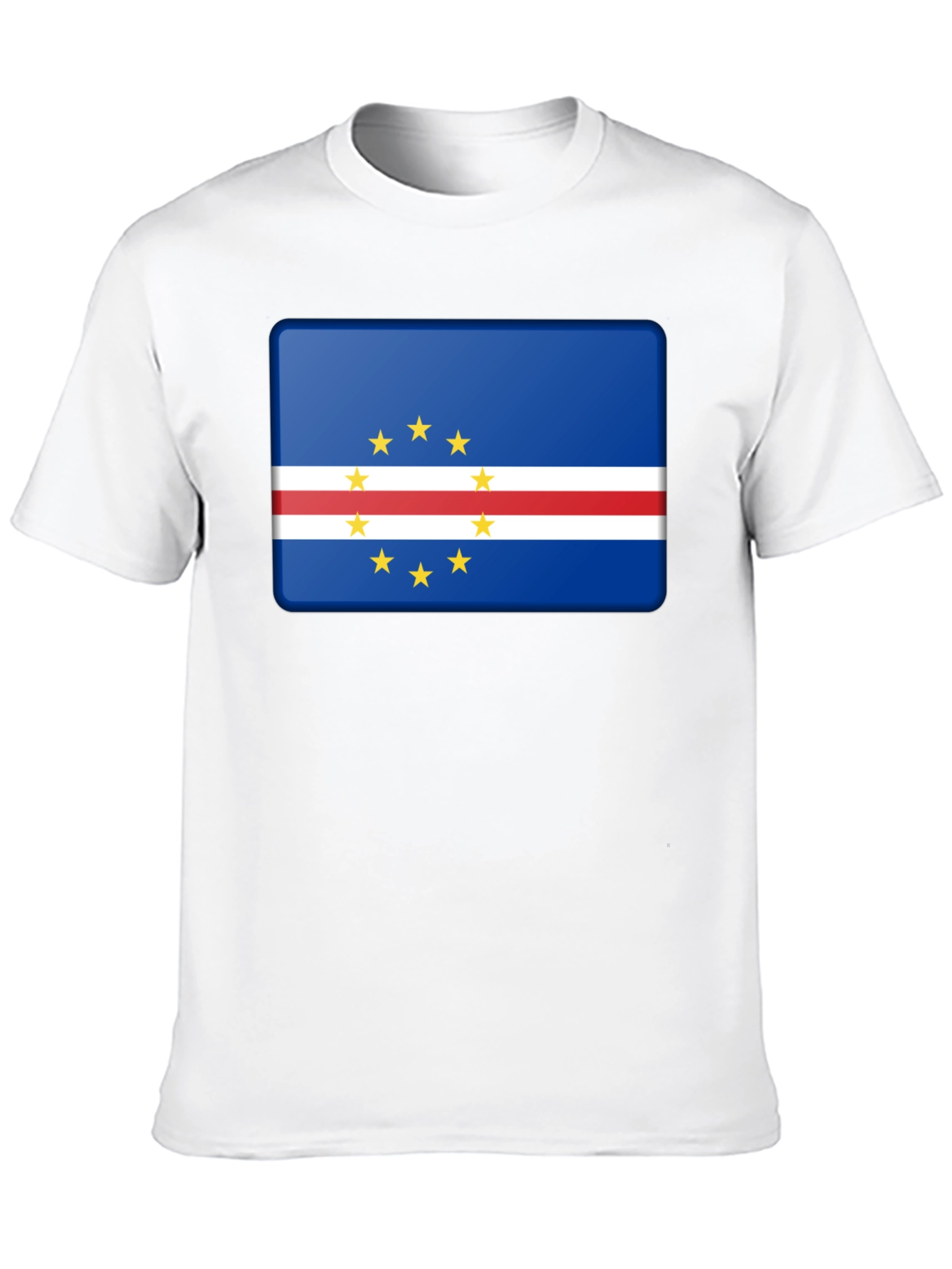 Cape Verde Flag Graphic Black T-Shirt