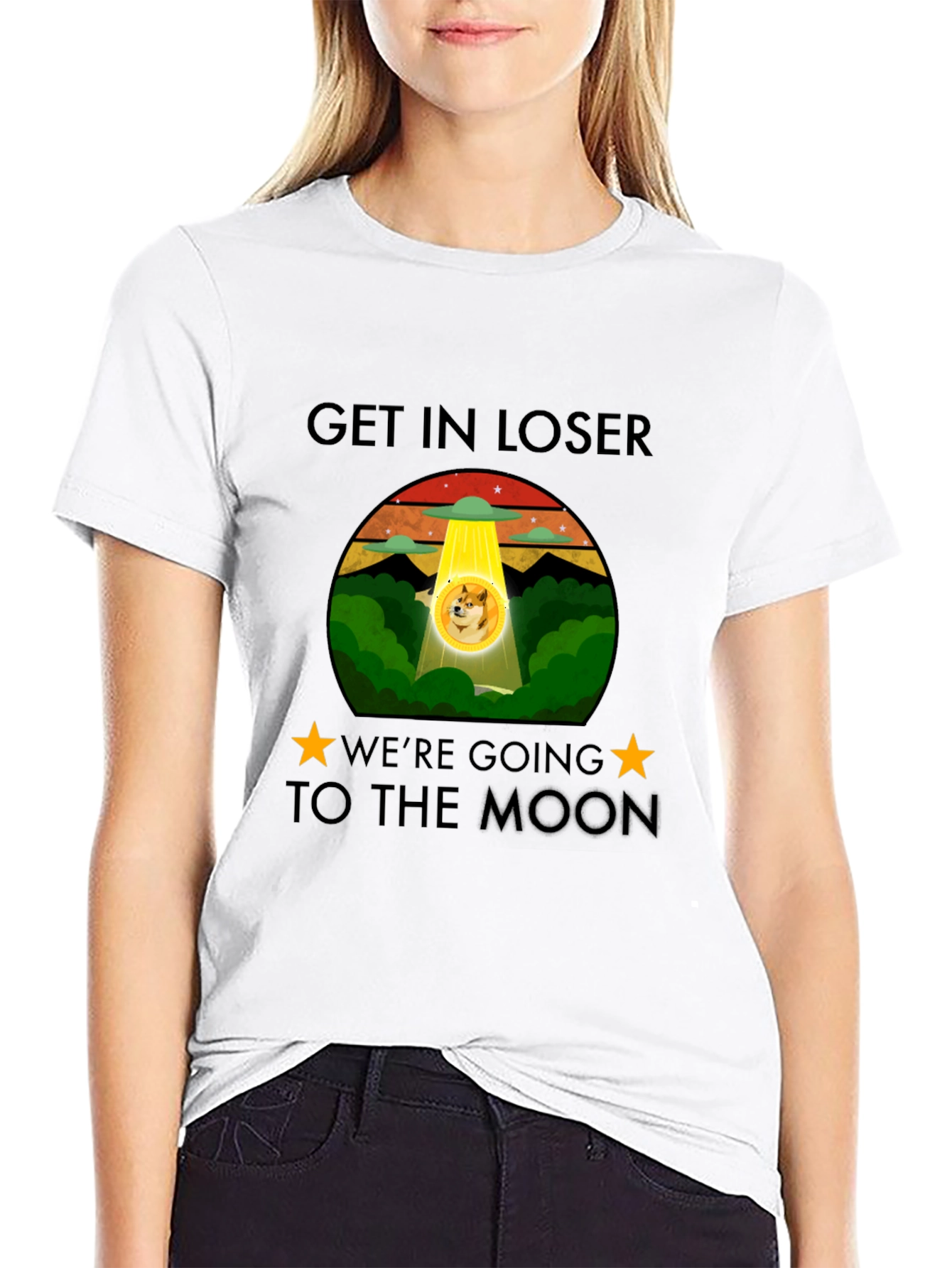 Get In Loser Doge Moon T-Shirt