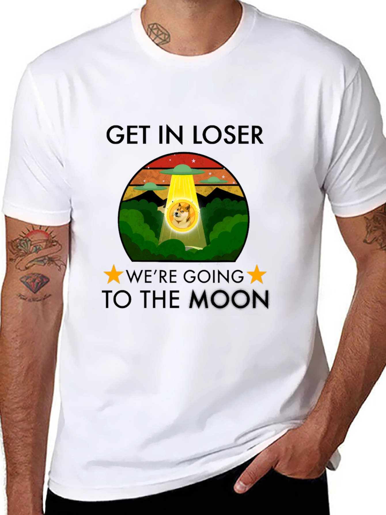 Get In Loser Doge Moon T-Shirt