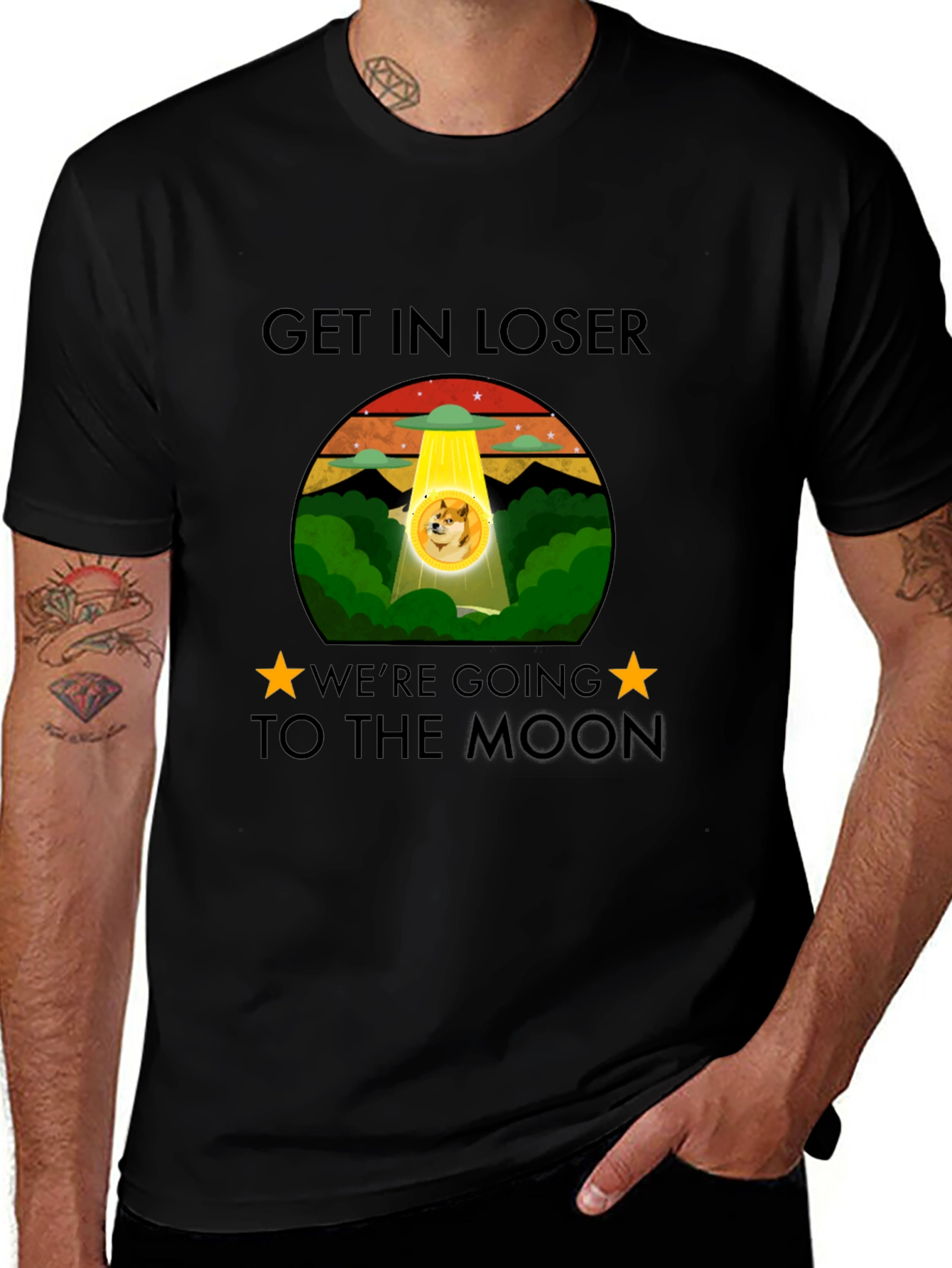 Get In Loser Doge Moon T-Shirt