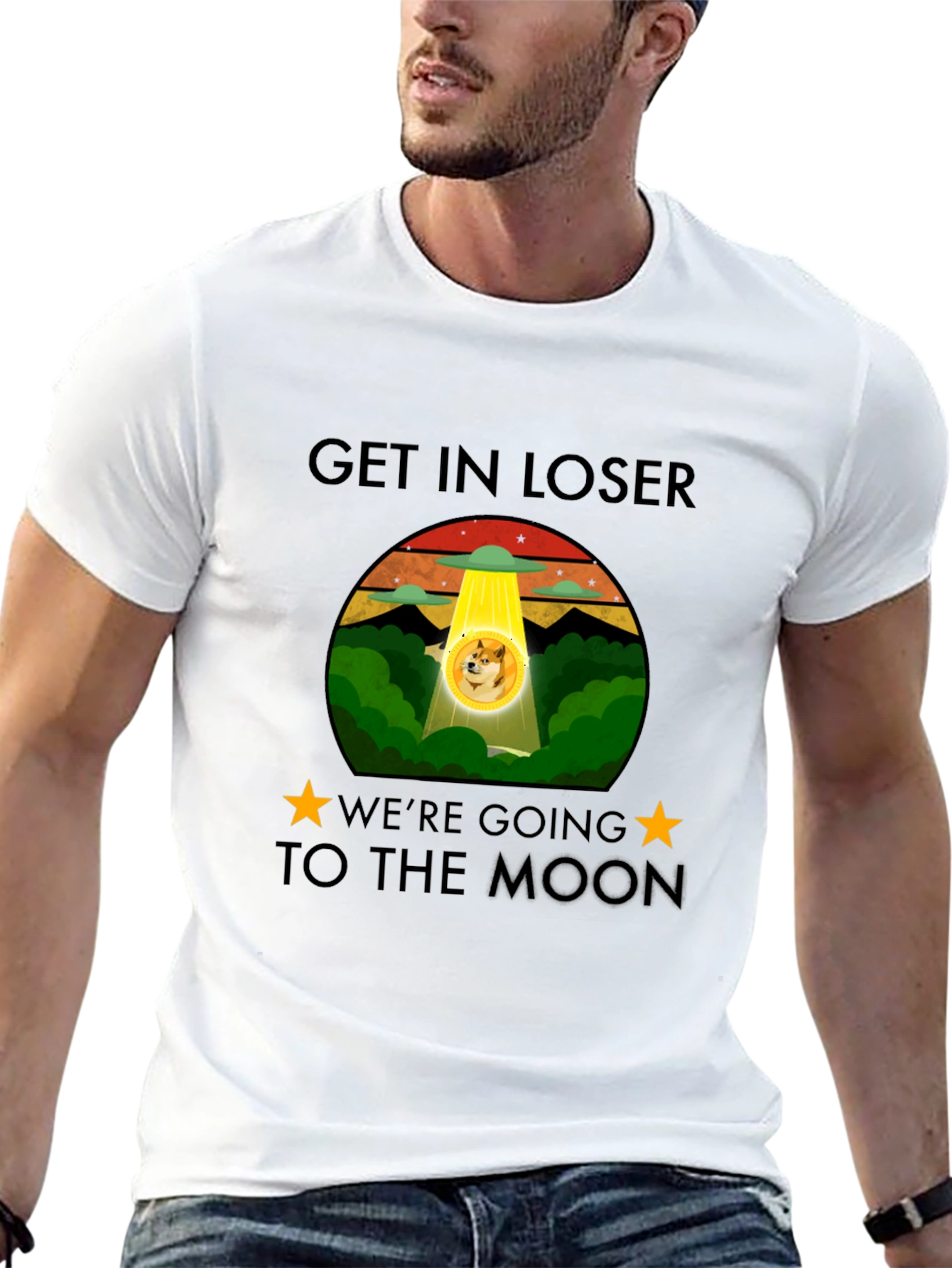 Get In Loser Doge Moon T-Shirt