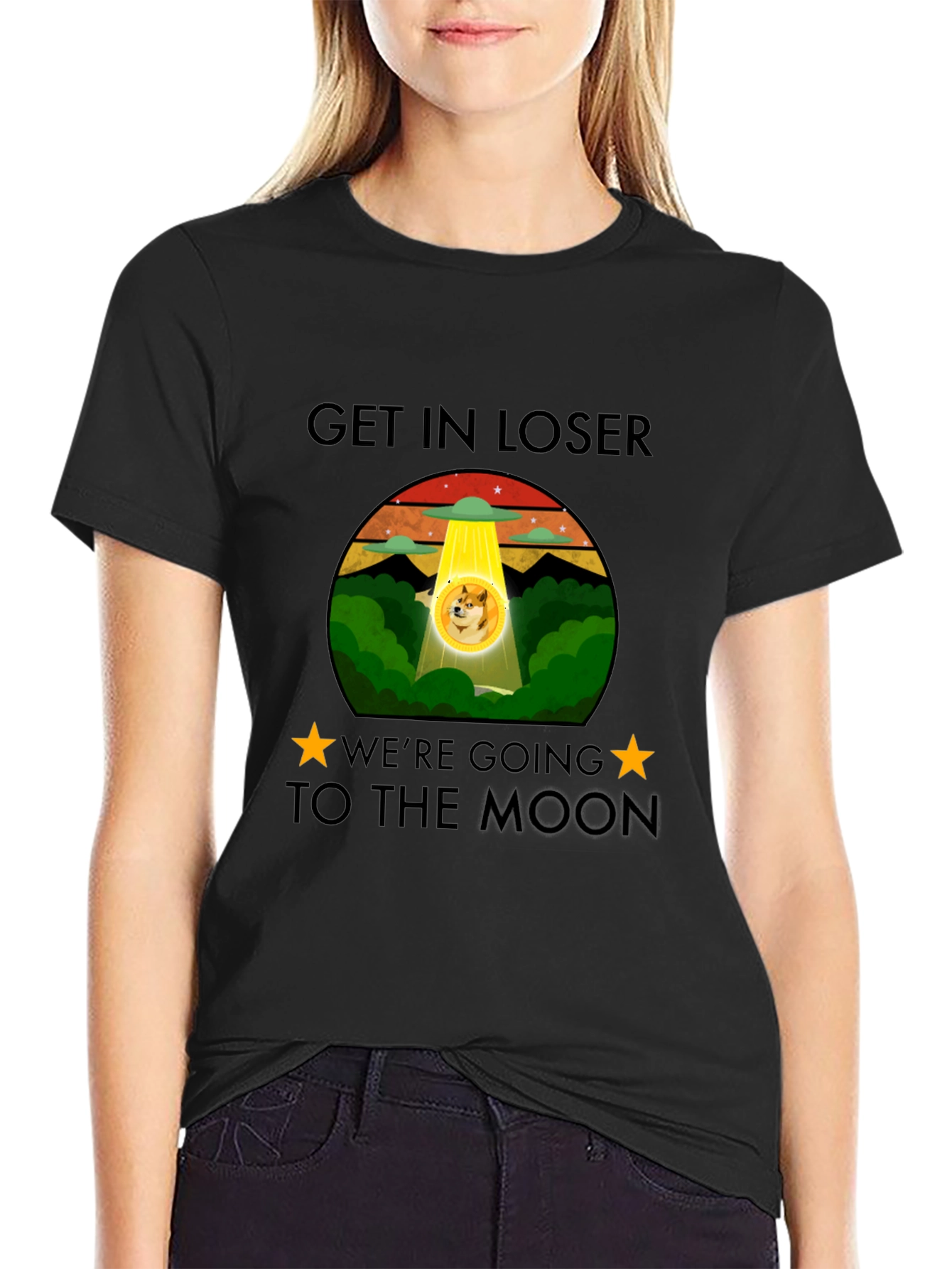 Get In Loser Doge Moon T-Shirt