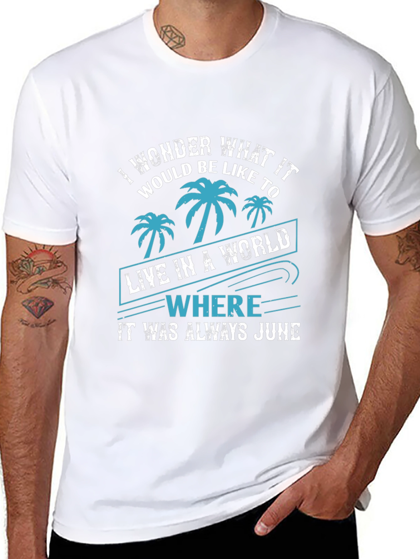 Tropical June Graphic Tee - Summer Vacation Vibes
