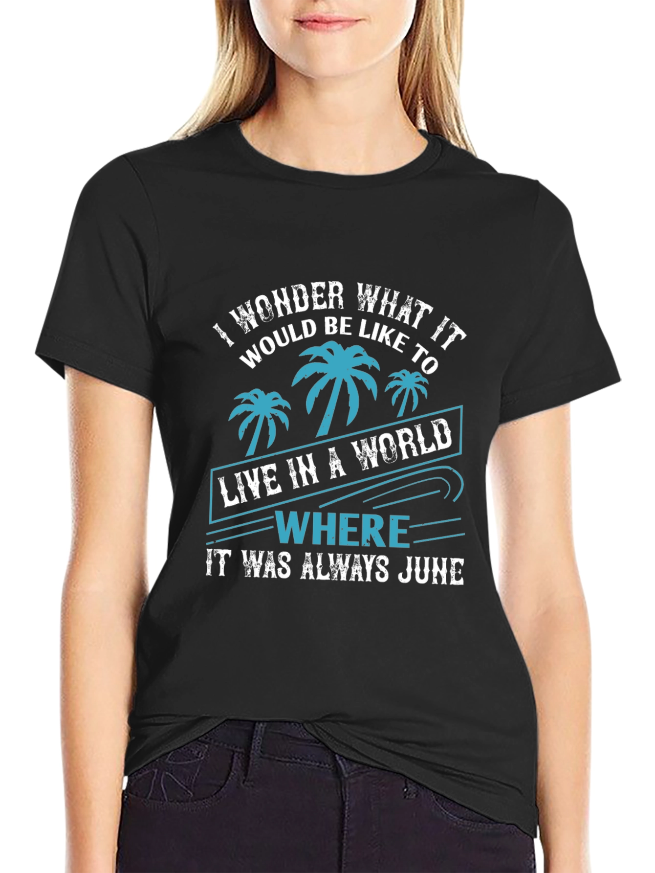 Tropical June Graphic Tee - Summer Vacation Vibes