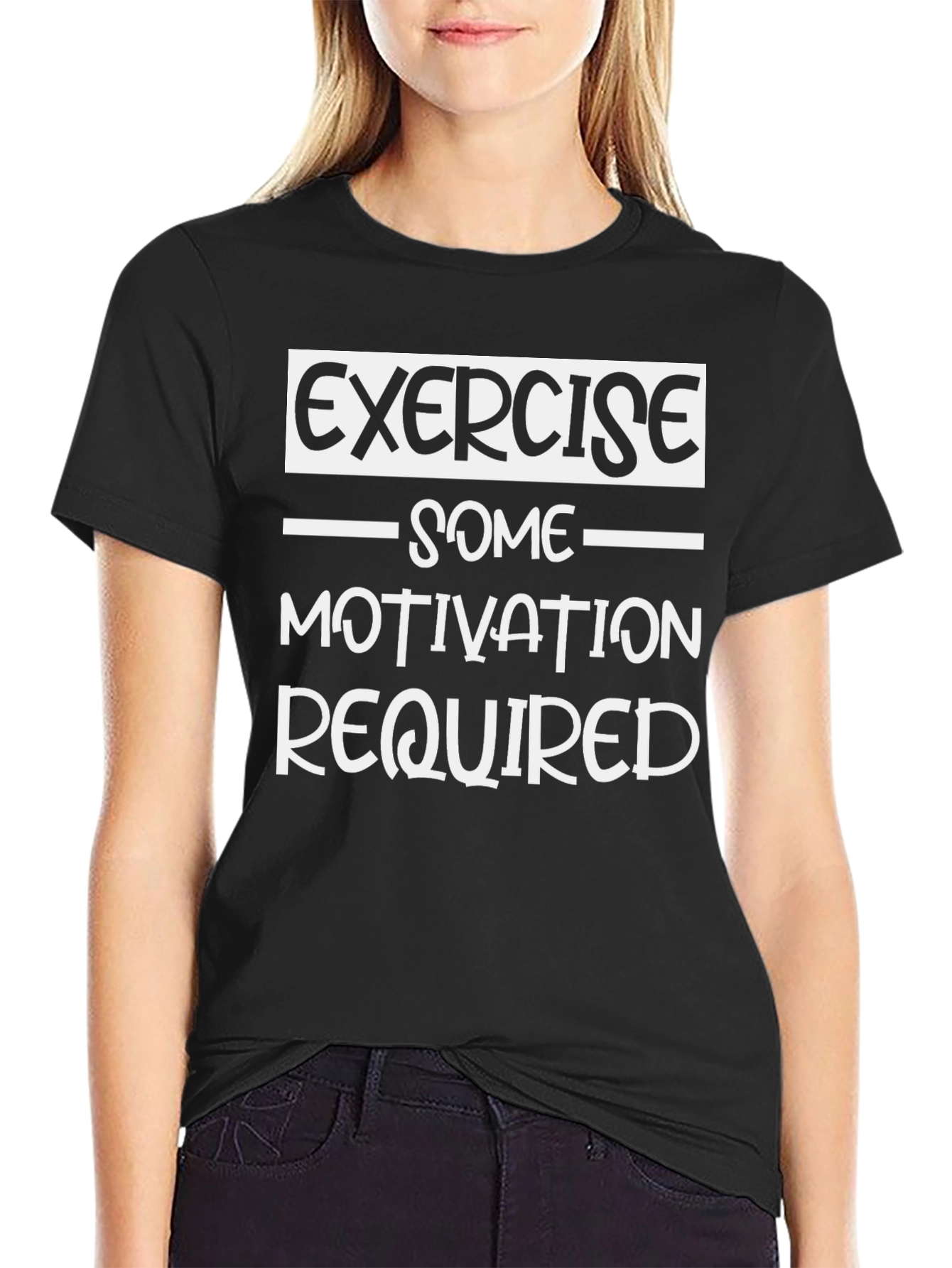 Exercise Motivation Required Graphic Tee - Black