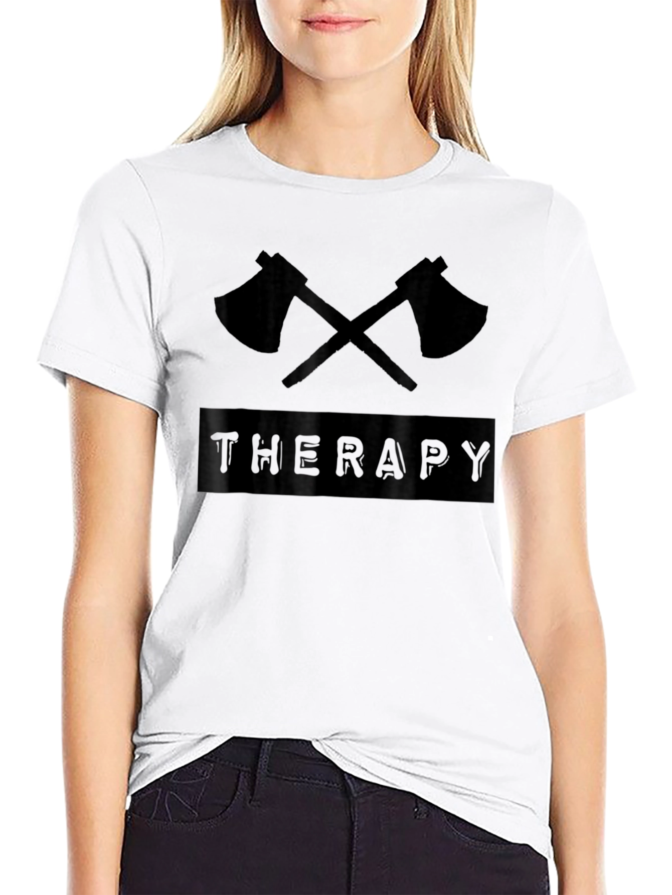Axe Therapy Black Graphic Tee - Lumberjack Humor