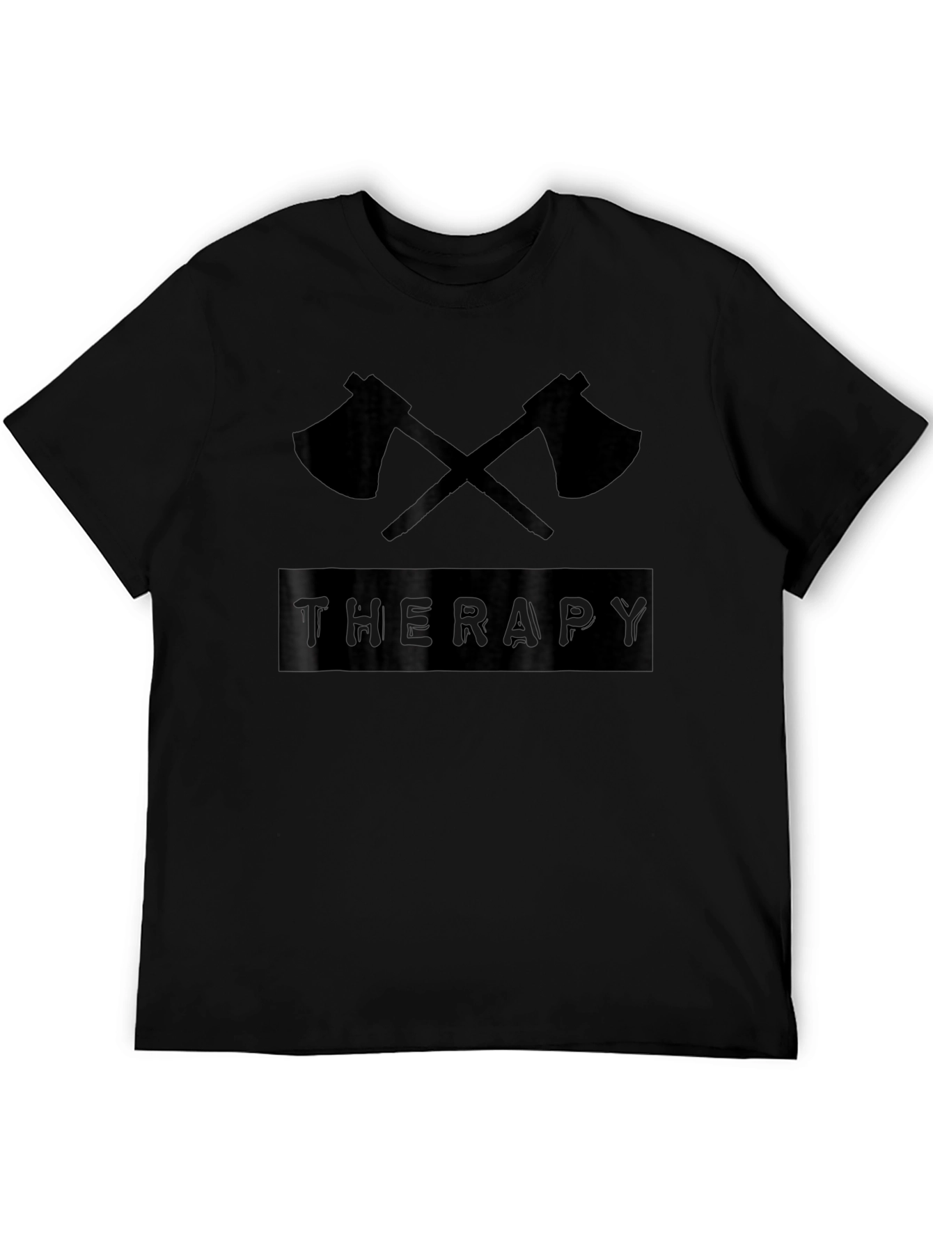 Axe Therapy Black Graphic Tee - Lumberjack Humor