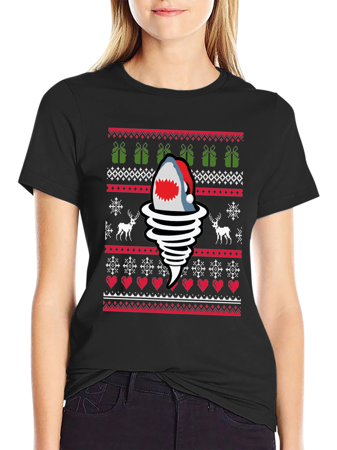 Christmas Shark Tornado T-Shirt