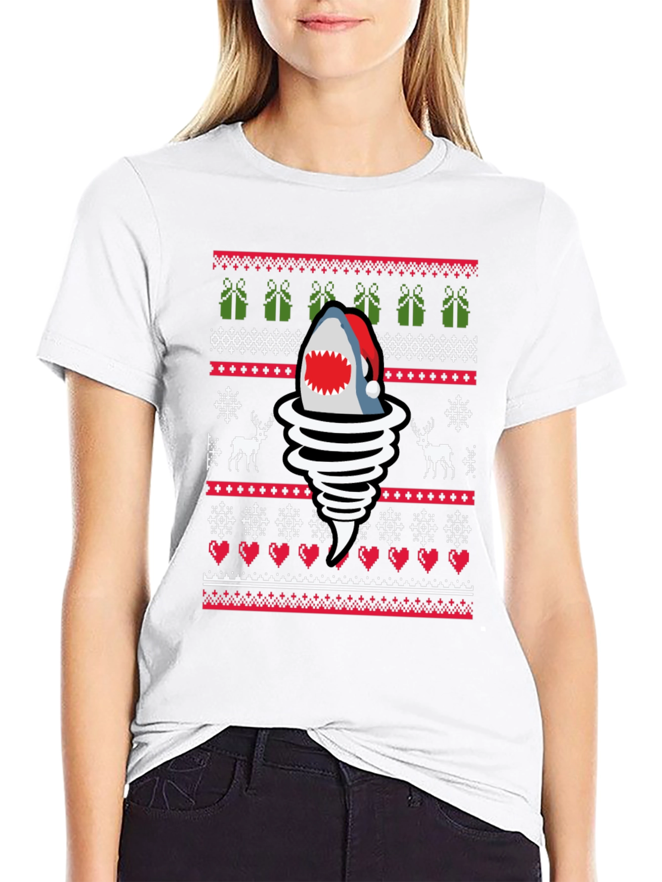 Christmas Shark Tornado T-Shirt