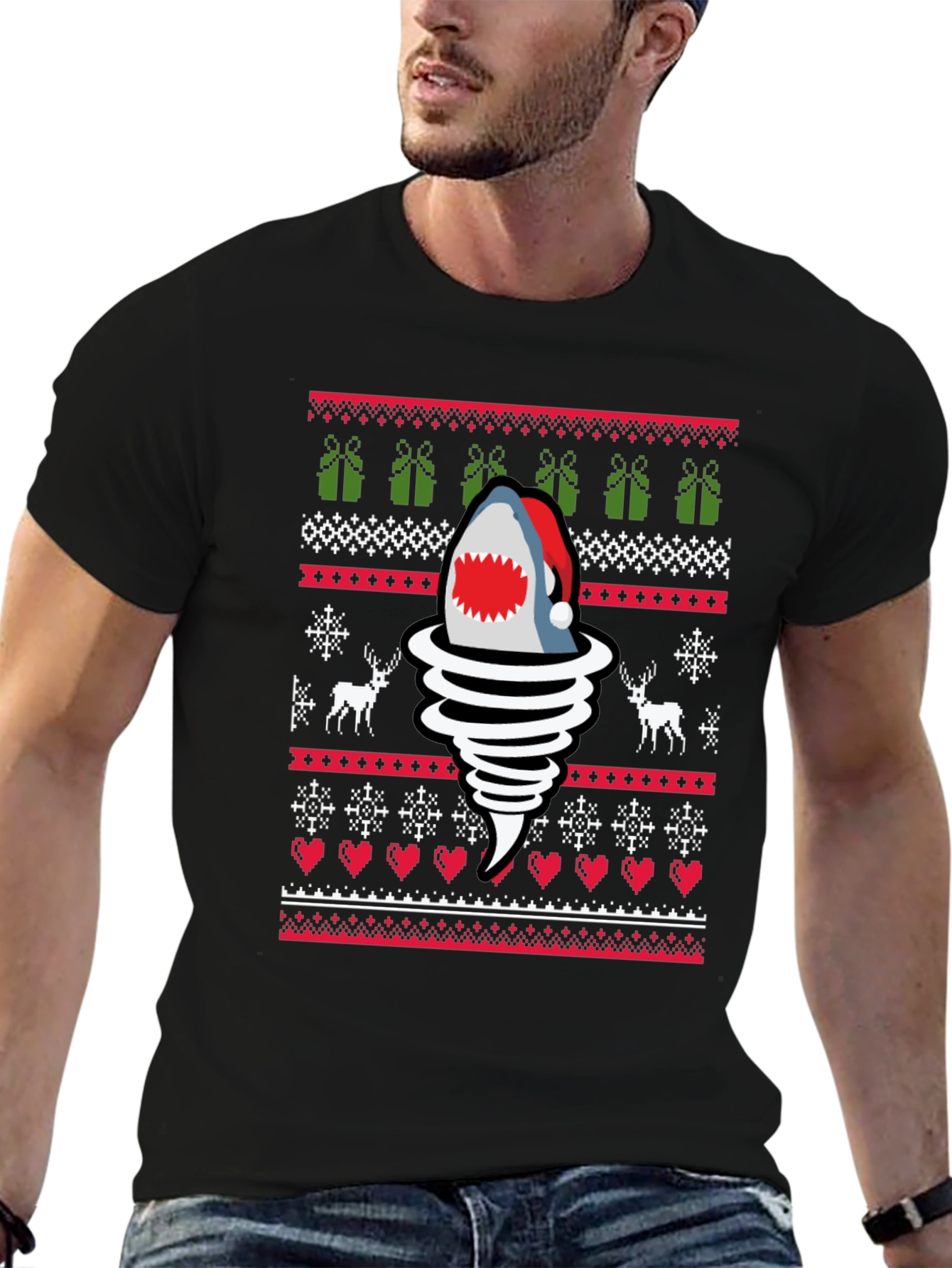 Christmas Shark Tornado T-Shirt