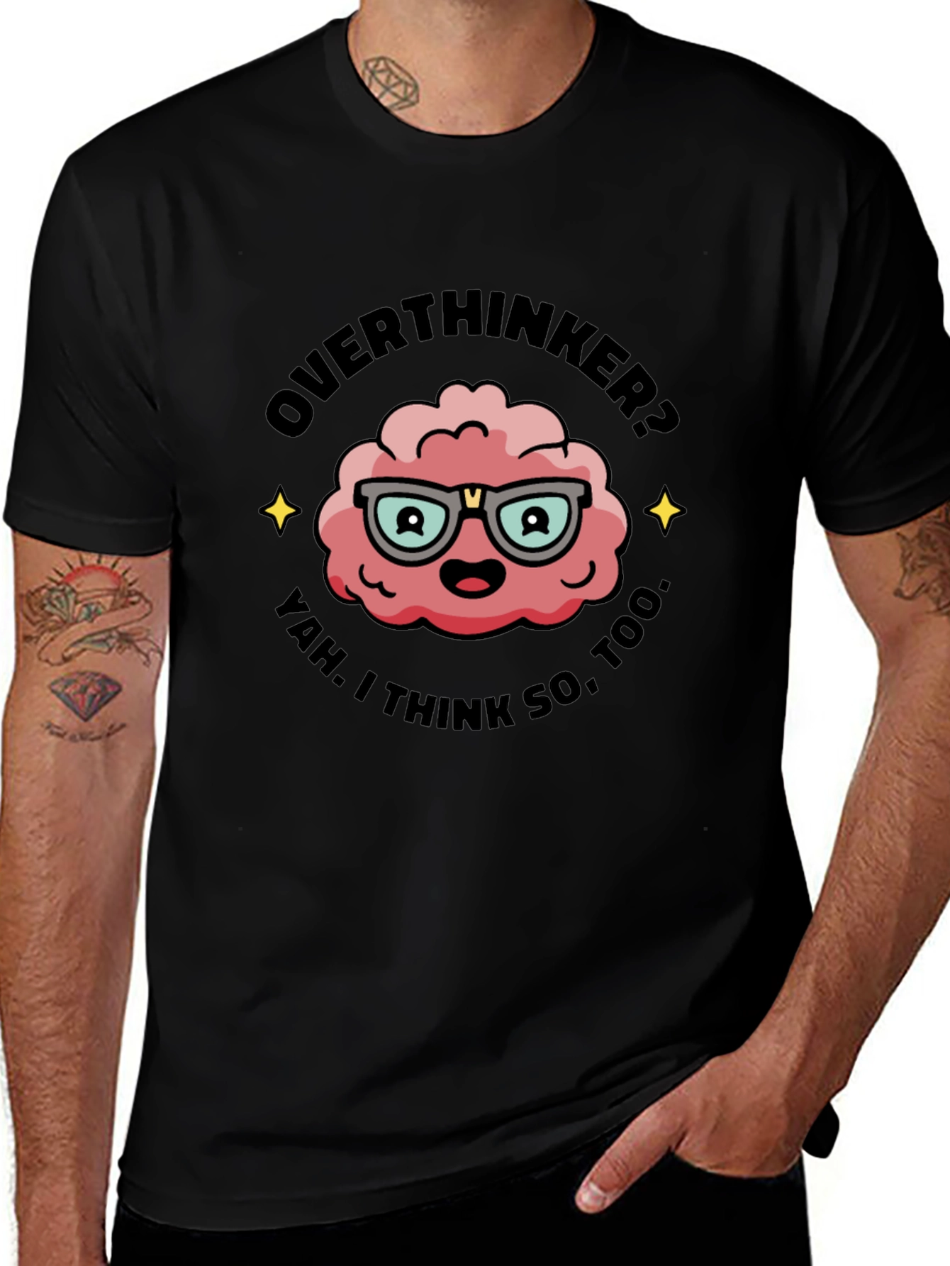Overthinker T-Shirt - Funny Brain Graphic Tee