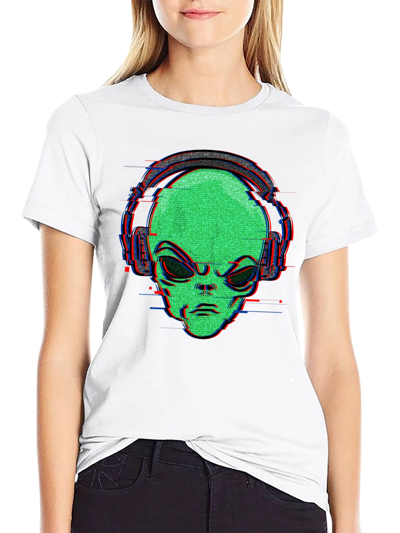 Alien Headphone Graphic T-Shirt