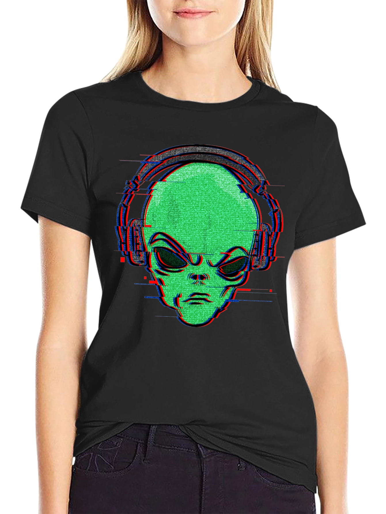 Alien Headphone Graphic T-Shirt