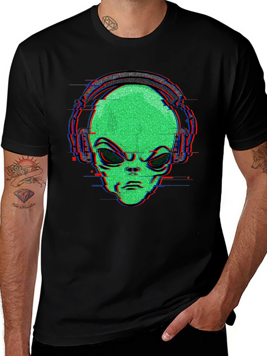 Alien Headphone Graphic T-Shirt