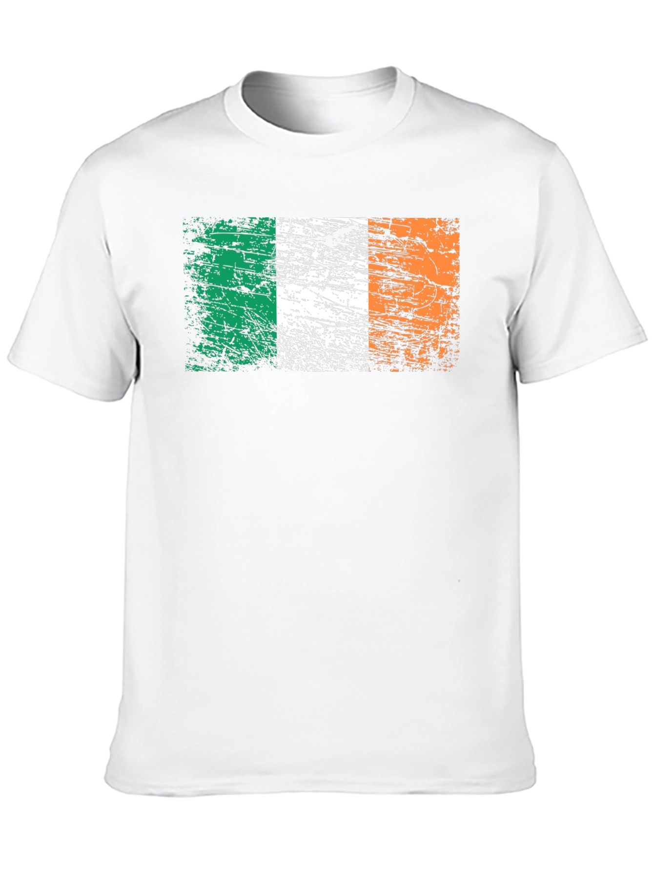 Distressed Ireland Flag Graphic Black T-Shirt