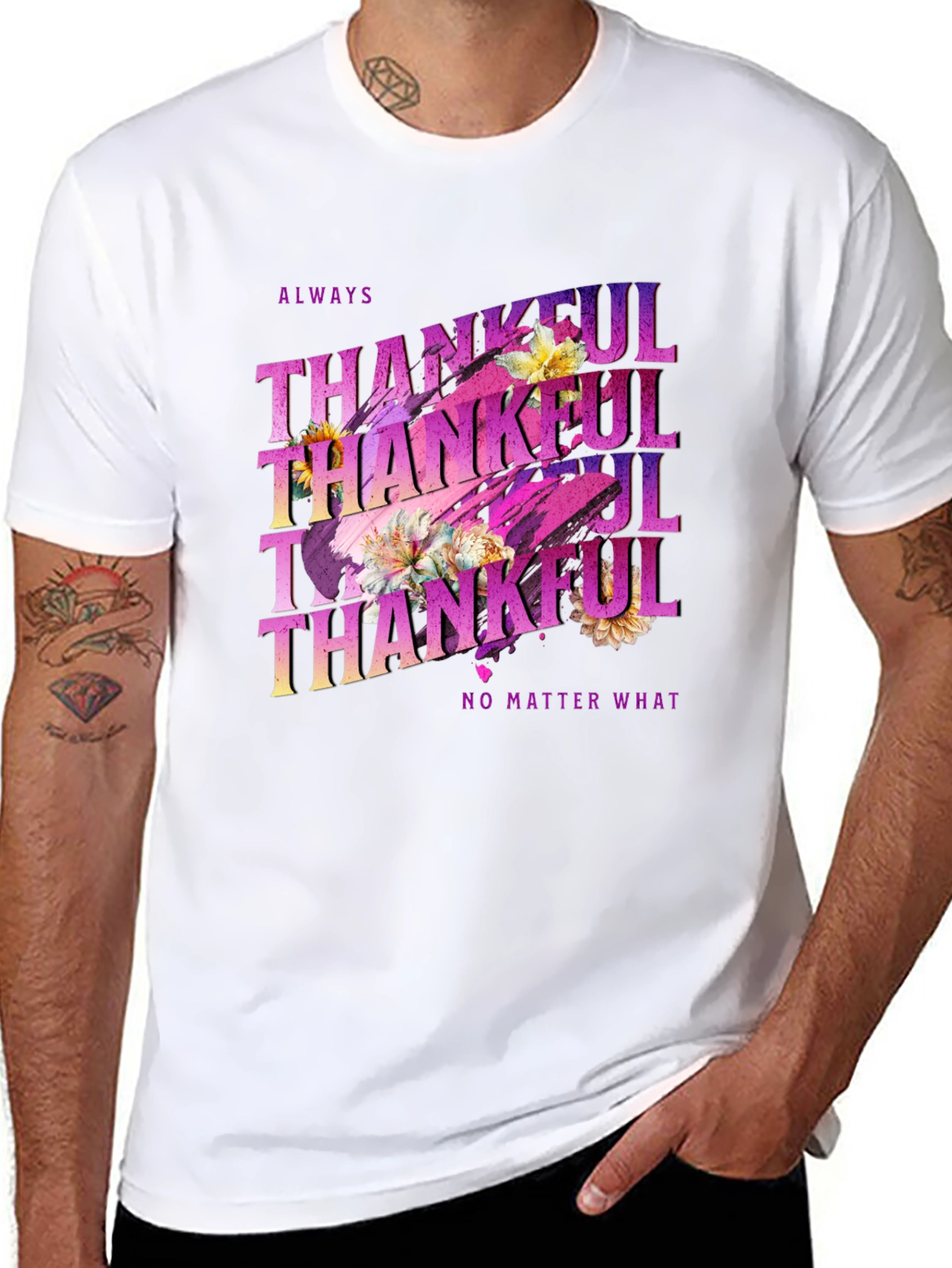 Always Thankful Floral T-Shirt