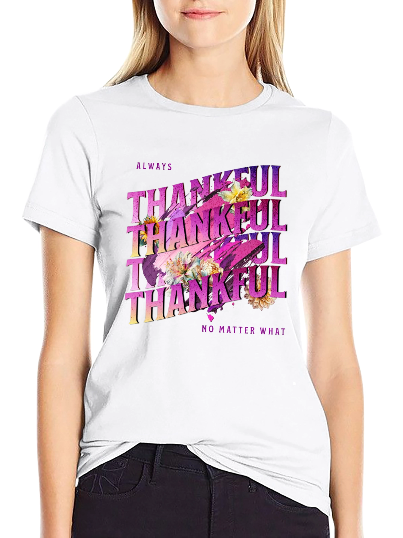 Always Thankful Floral T-Shirt