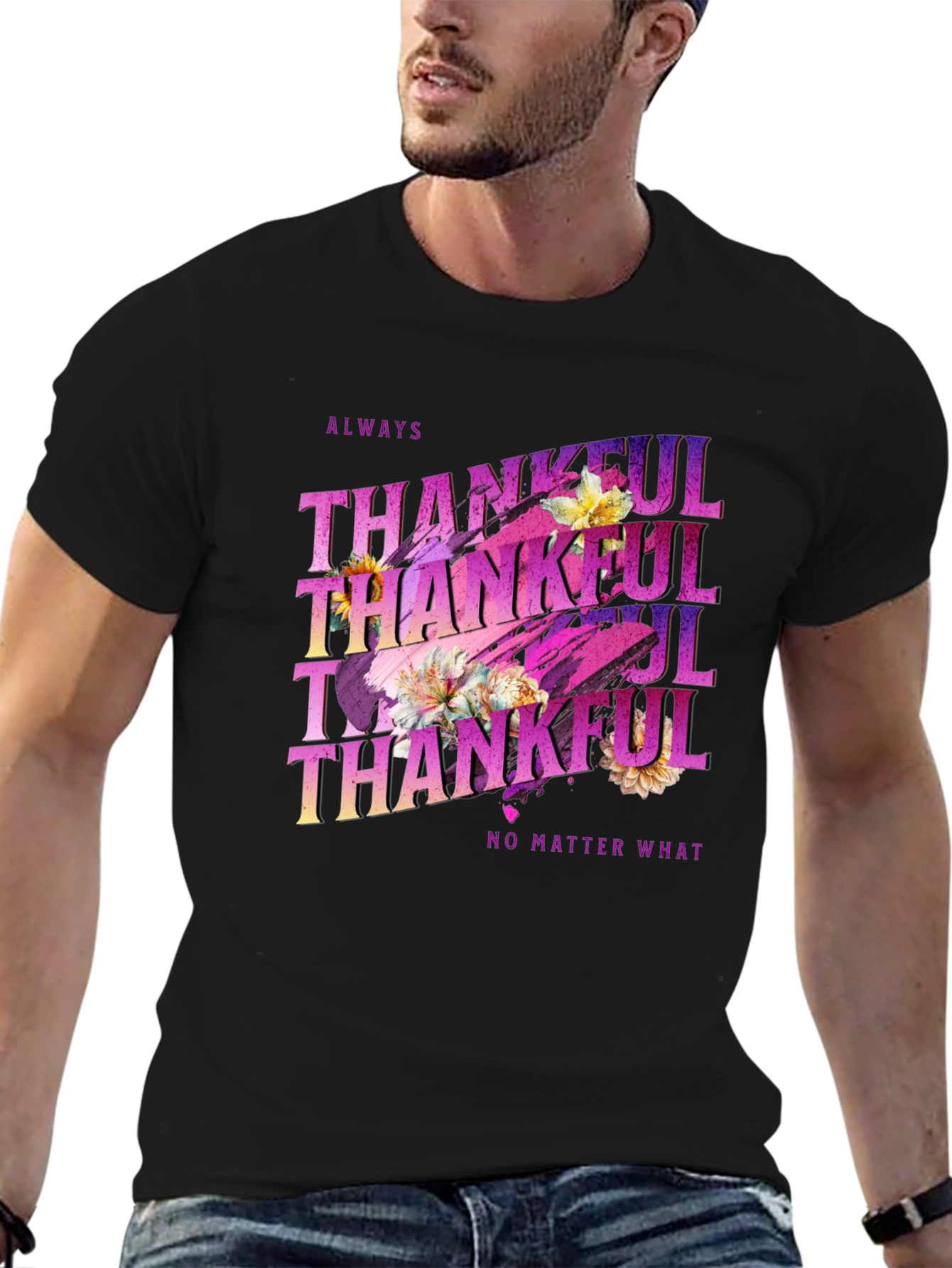 Always Thankful Floral T-Shirt