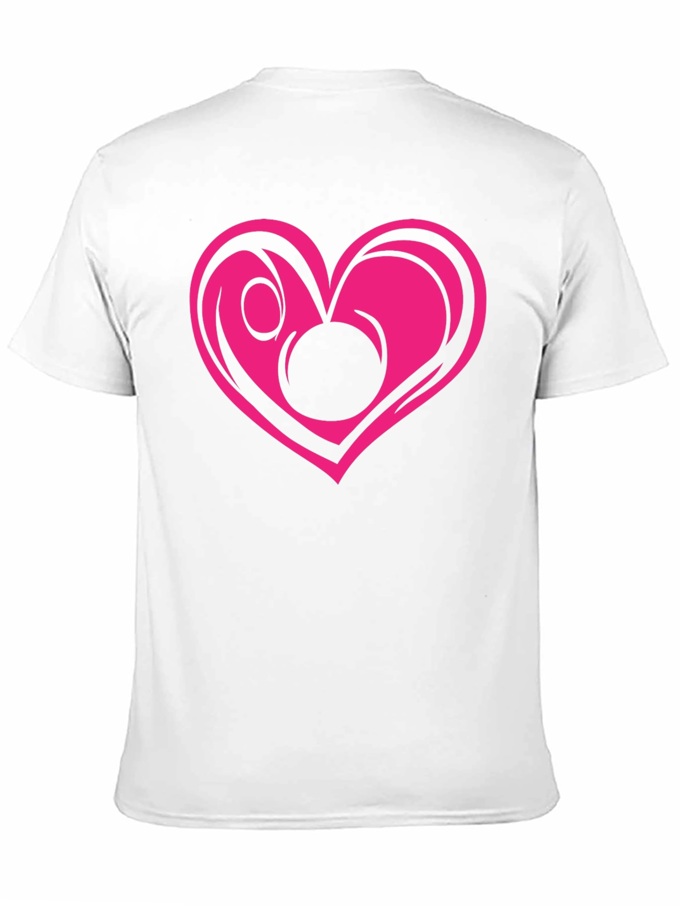 Black T-Shirt with Pink Heart Graphic