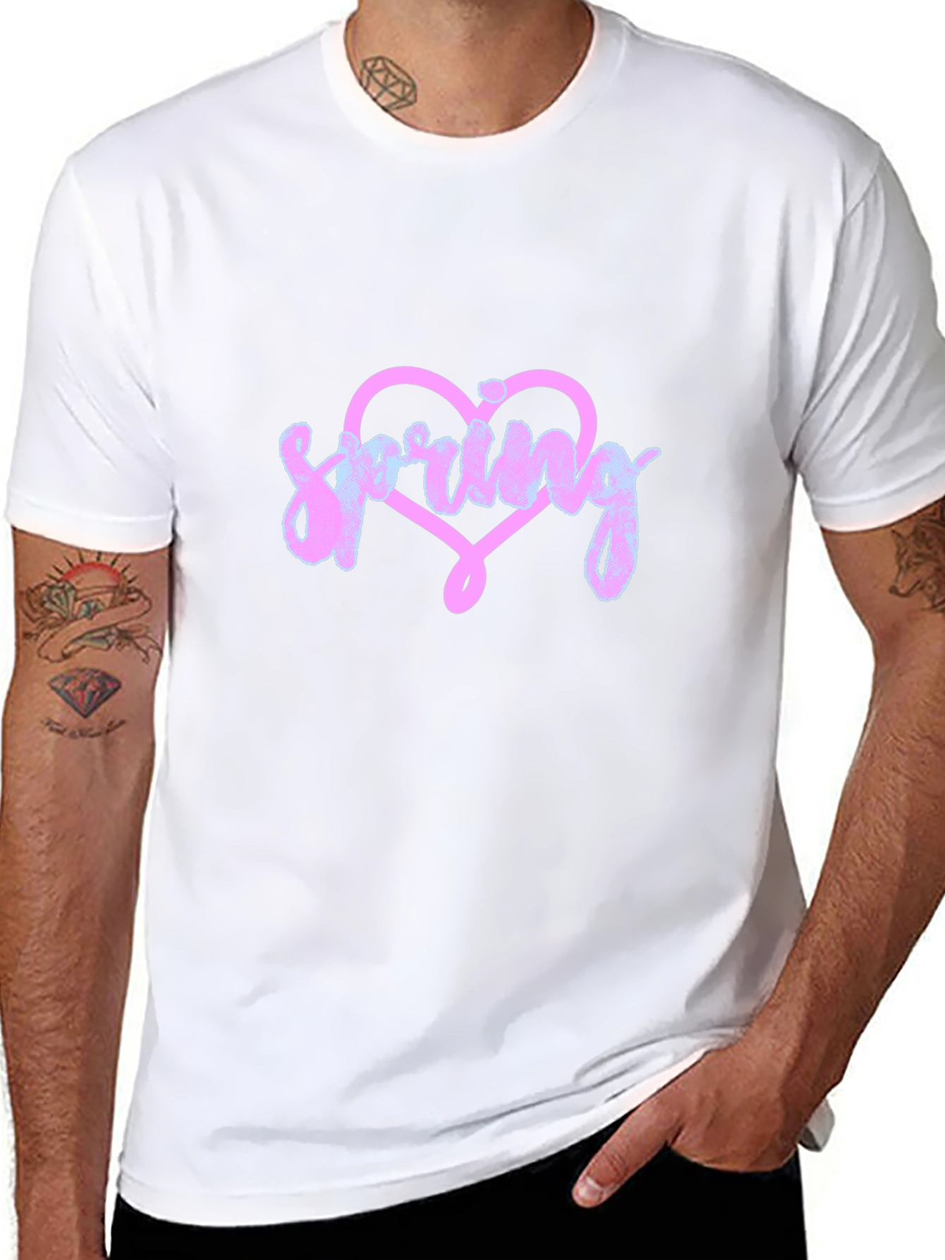 Spring Heart Graphic Tee - Black