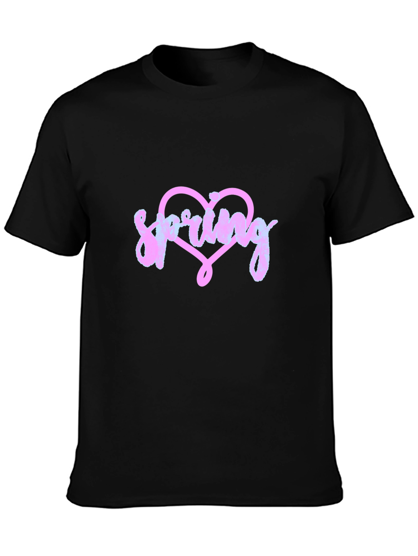 Spring Heart Graphic Tee - Black