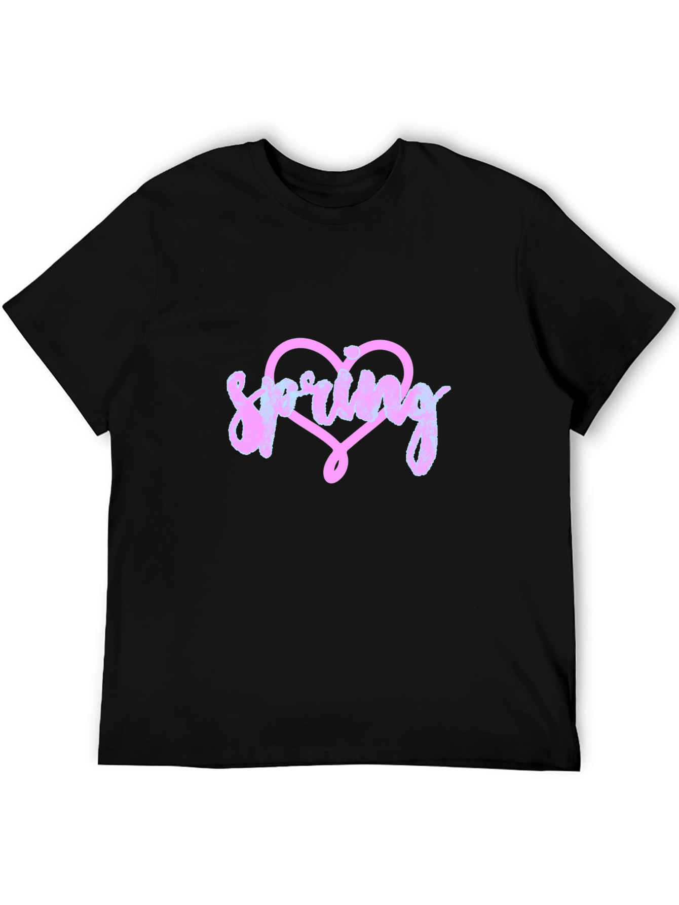 Spring Heart Graphic Tee - Black