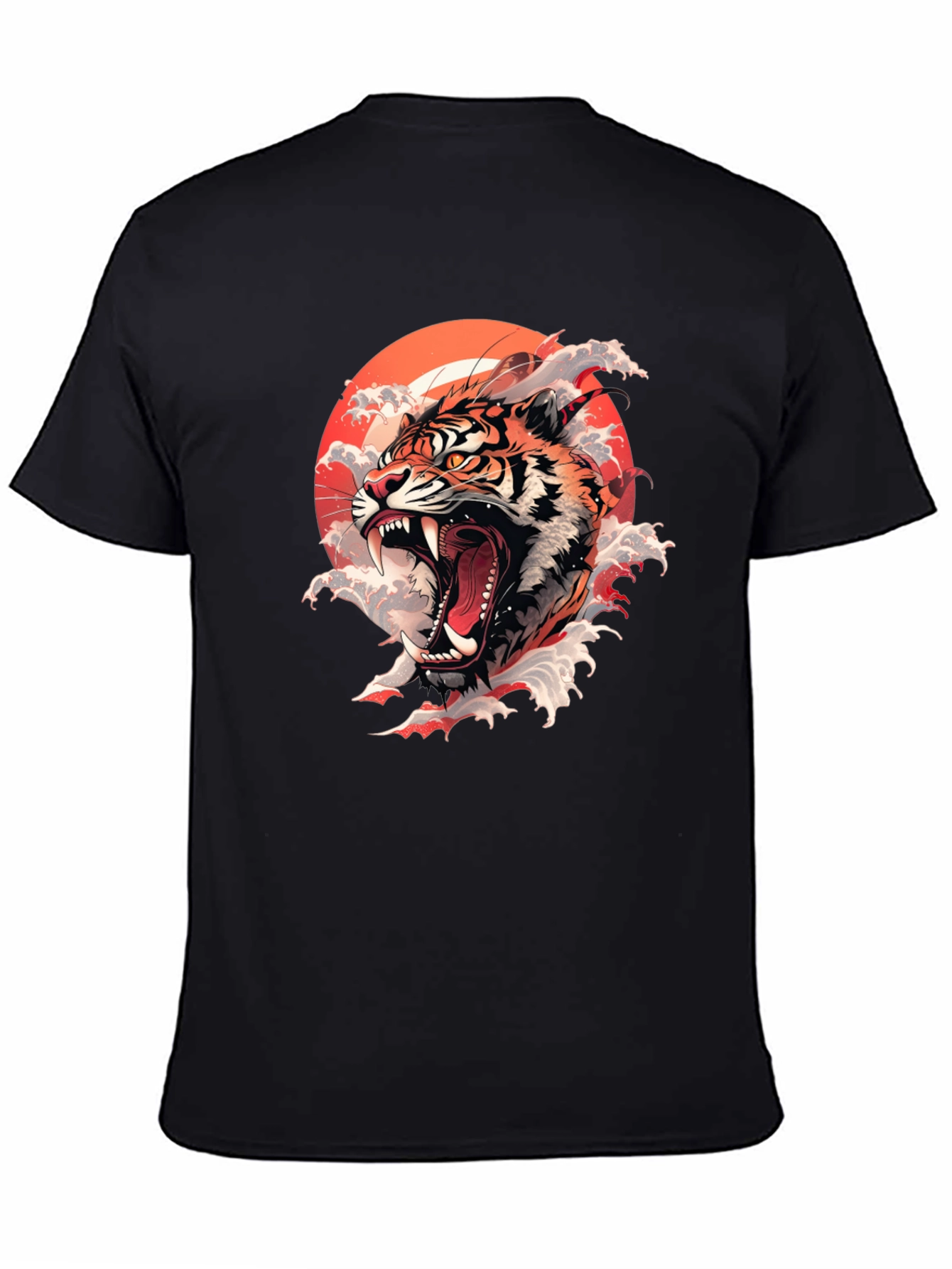 Tiger Roar Graphic Print Black Tee