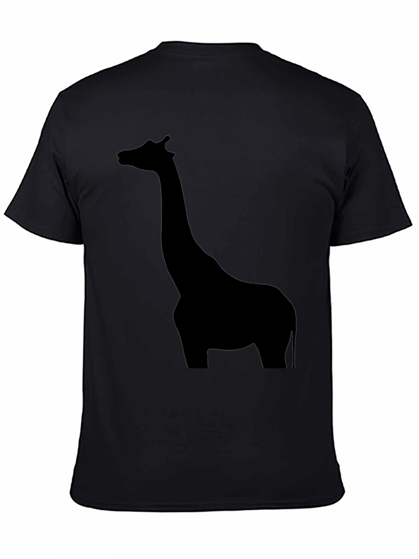 Mens Black Giraffe Silhouette Graphic T-Shirt