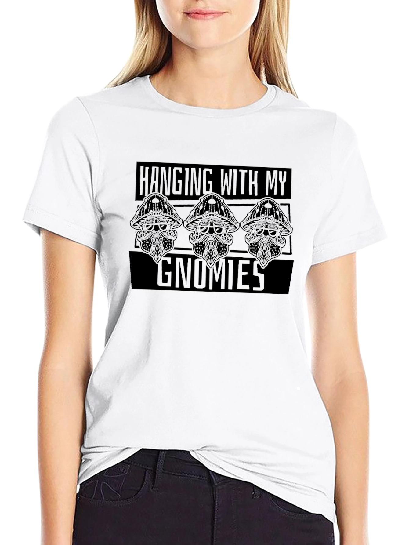 Hanging With My Gnomies Black T-Shirt