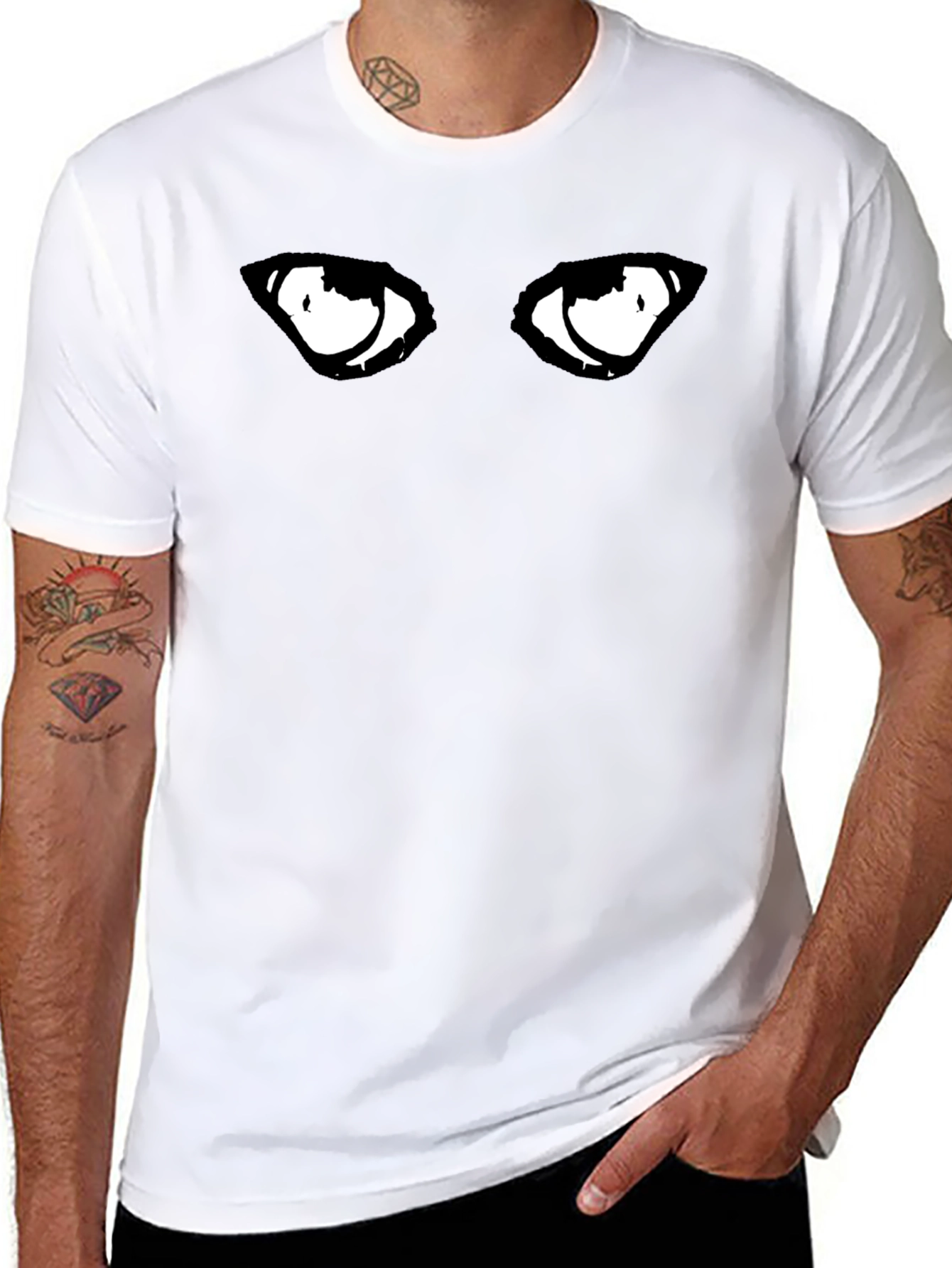 Eyes Graphic Black T-Shirt for Men