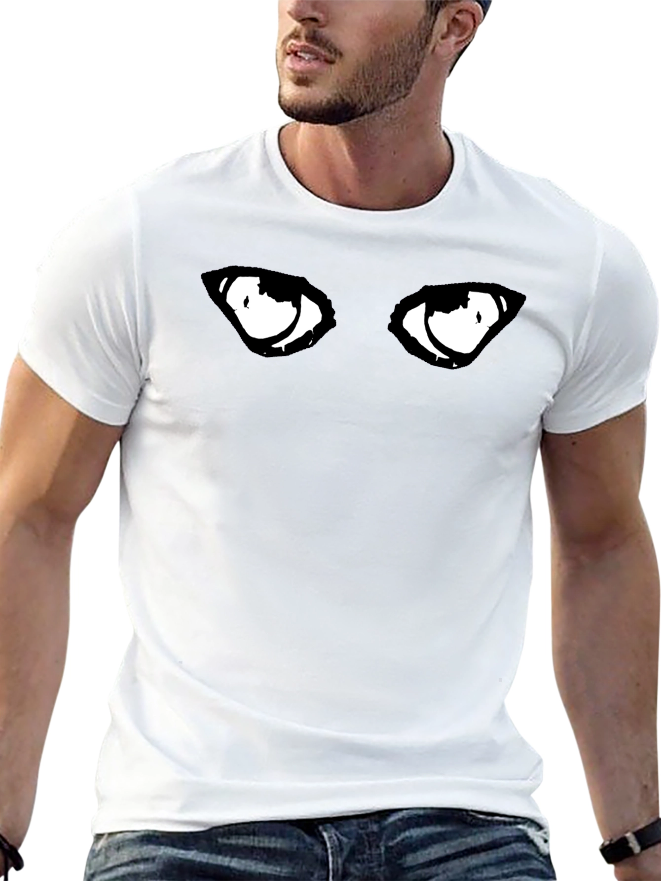 Eyes Graphic Black T-Shirt for Men