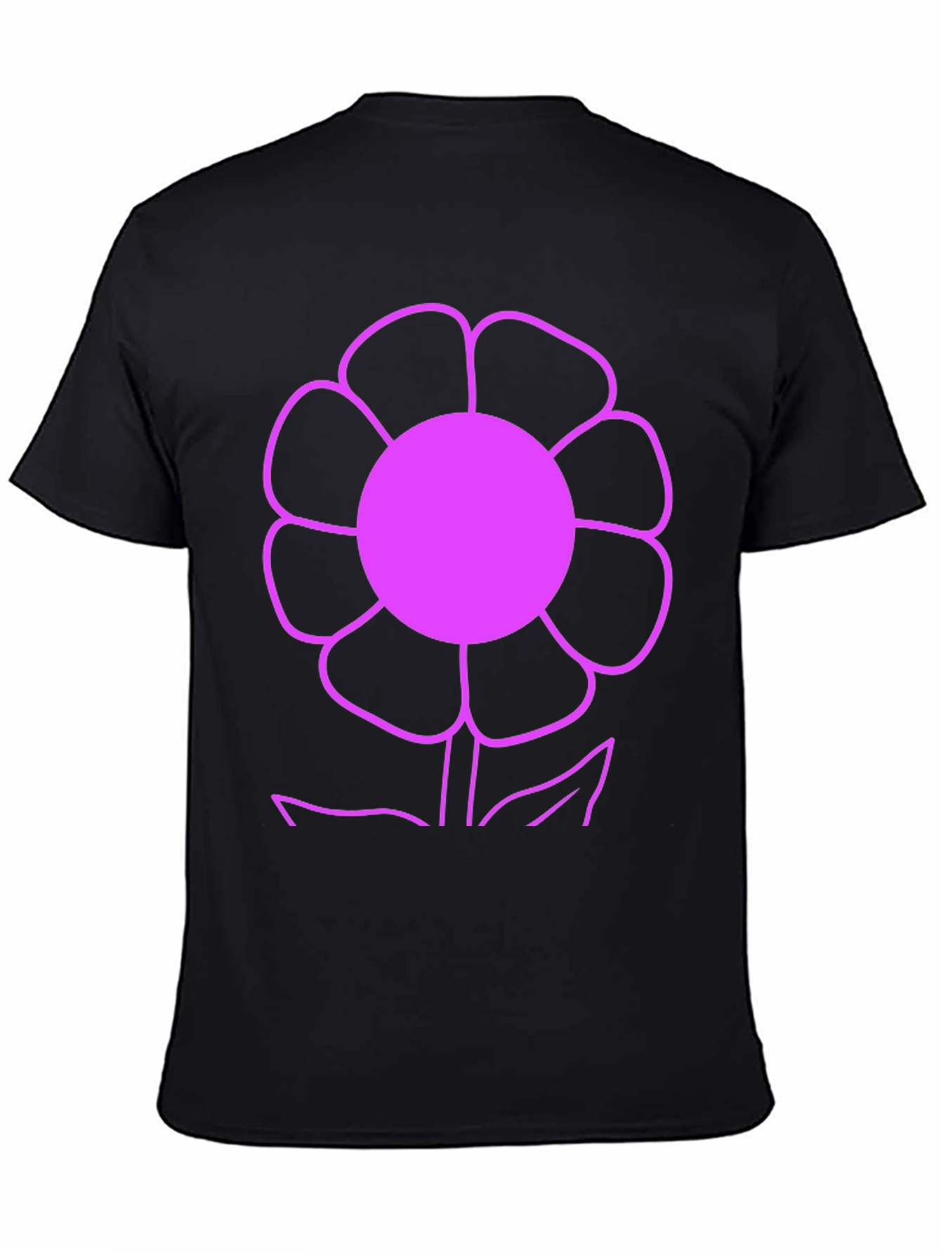 Vibrant Flower Graphic Tee - Black