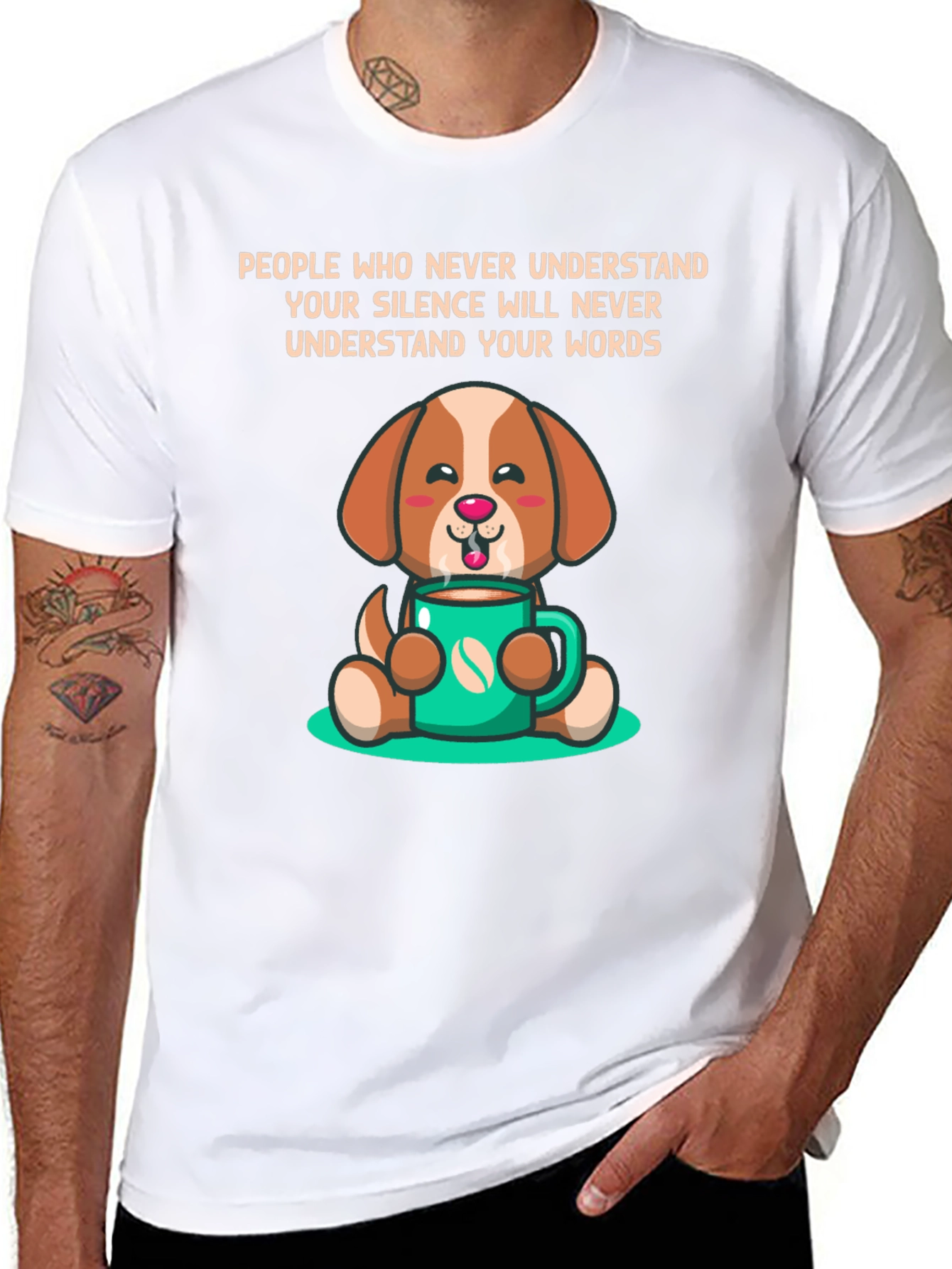 Dog Lover Tee: Silence Speaks Volumes - Coffee Pup