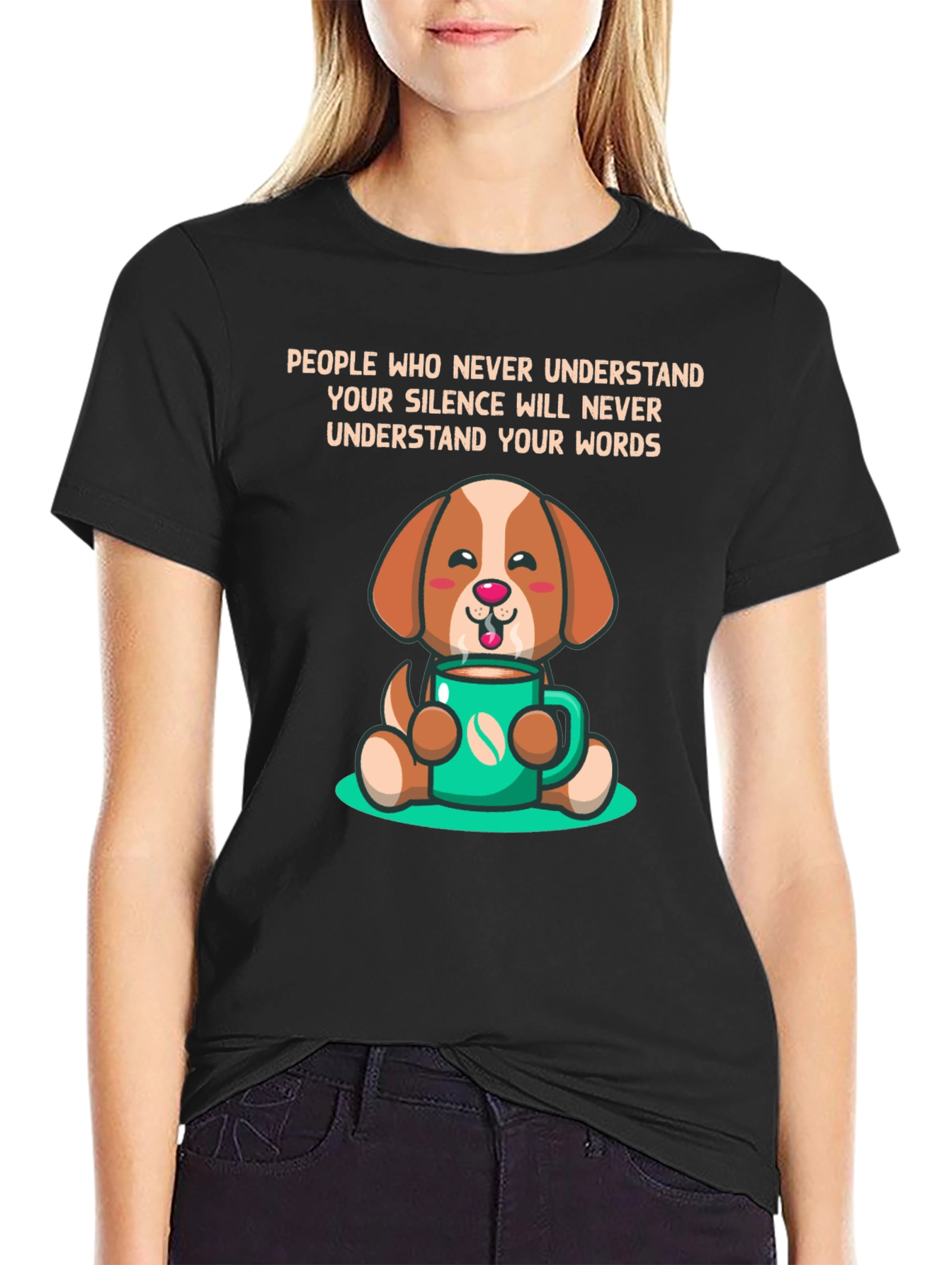 Dog Lover Tee: Silence Speaks Volumes - Coffee Pup