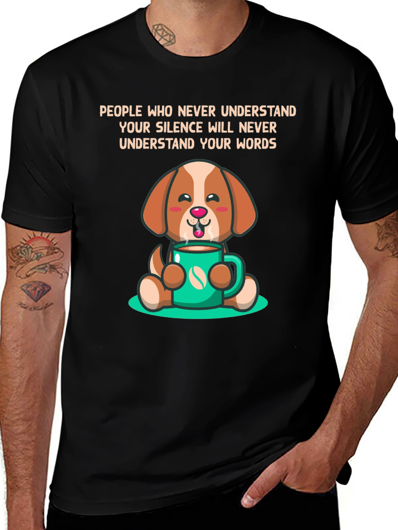 Dog Lover Tee: Silence Speaks Volumes - Coffee Pup