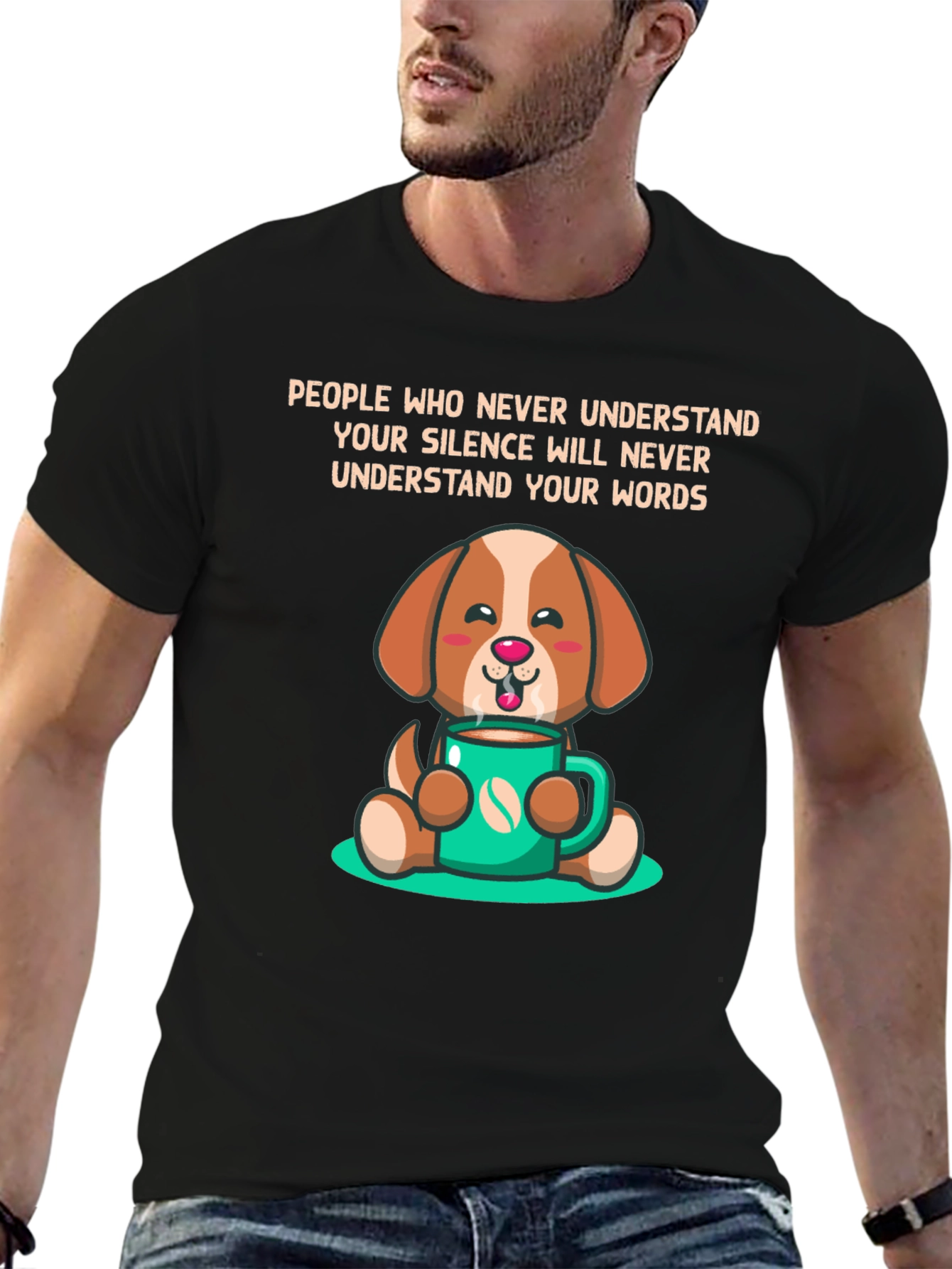 Dog Lover Tee: Silence Speaks Volumes - Coffee Pup