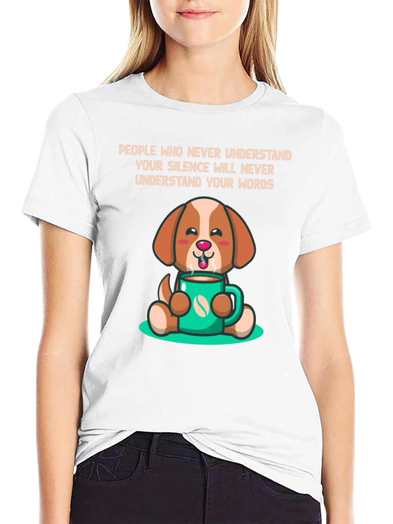 Dog Lover Tee: Silence Speaks Volumes - Coffee Pup