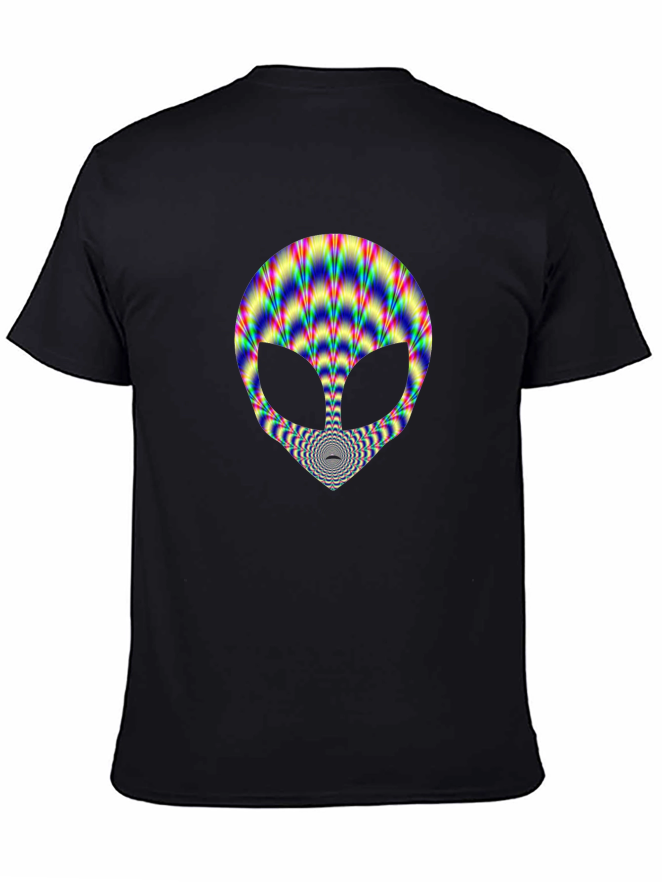 Psychedelic Alien Head Graphic Black T-Shirt