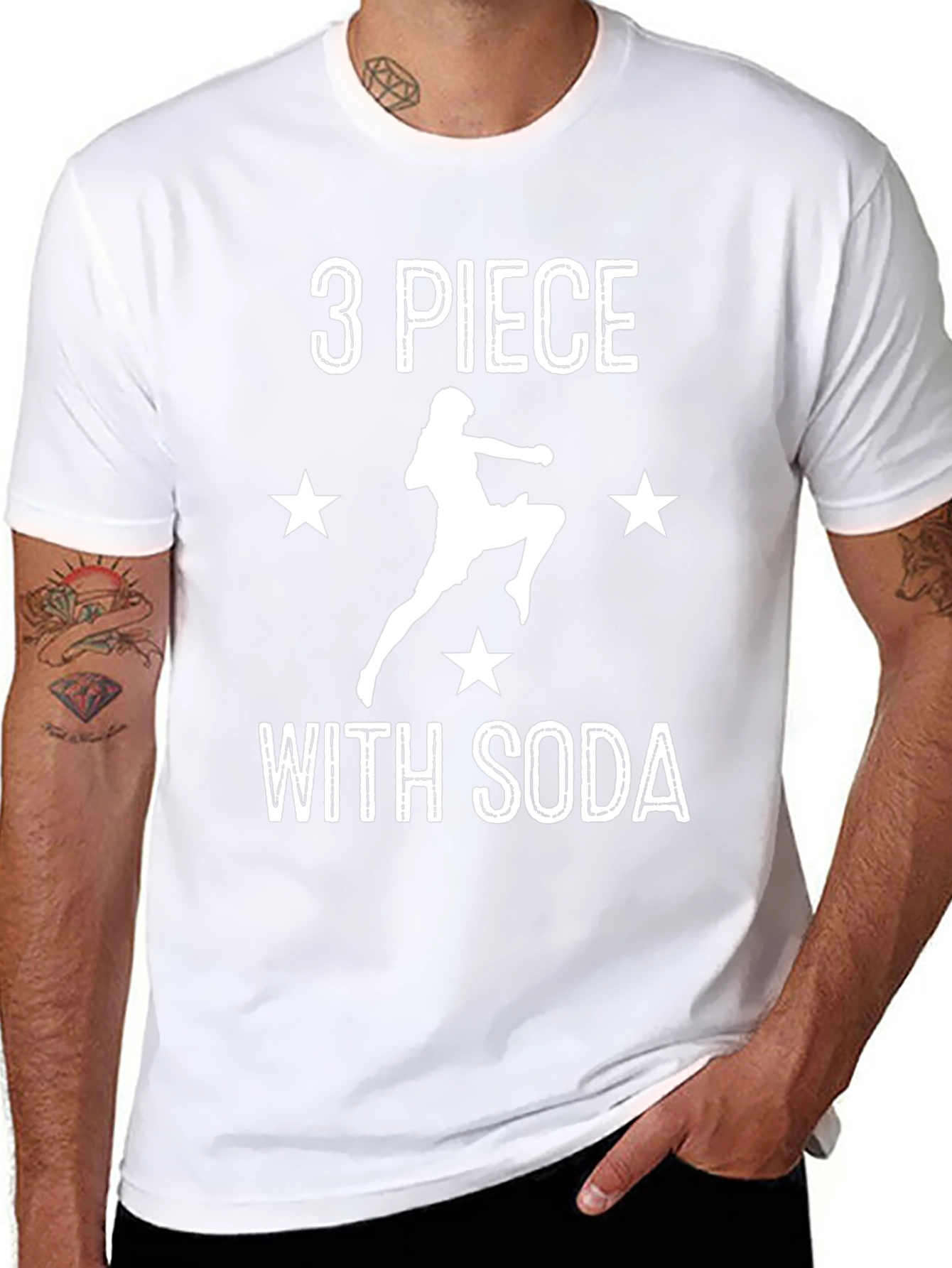 3 Piece With Soda Black Graphic Tee