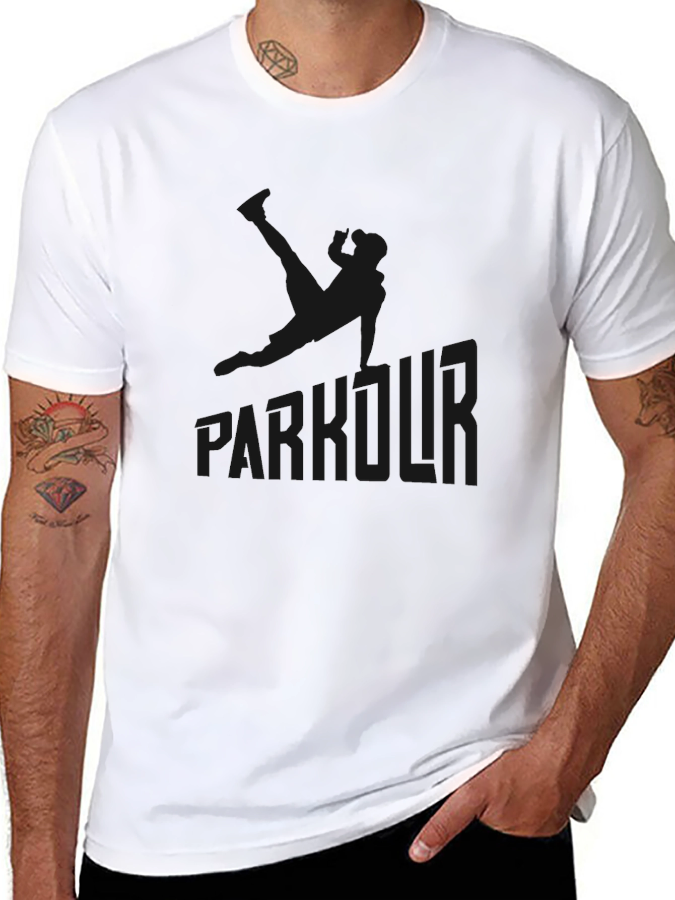 Parkour Graphic Black T-Shirt - Urban Style Tee