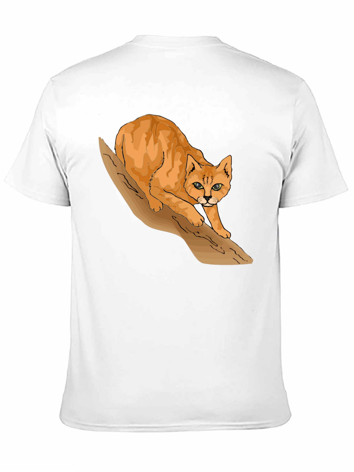 Cool Cat on Branch Graphic Tee - Black T-Shirt