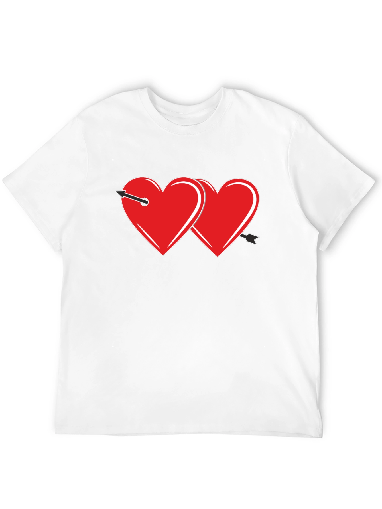 Heart Arrow Graphic Tee - Black Cotton Casual Shirt
