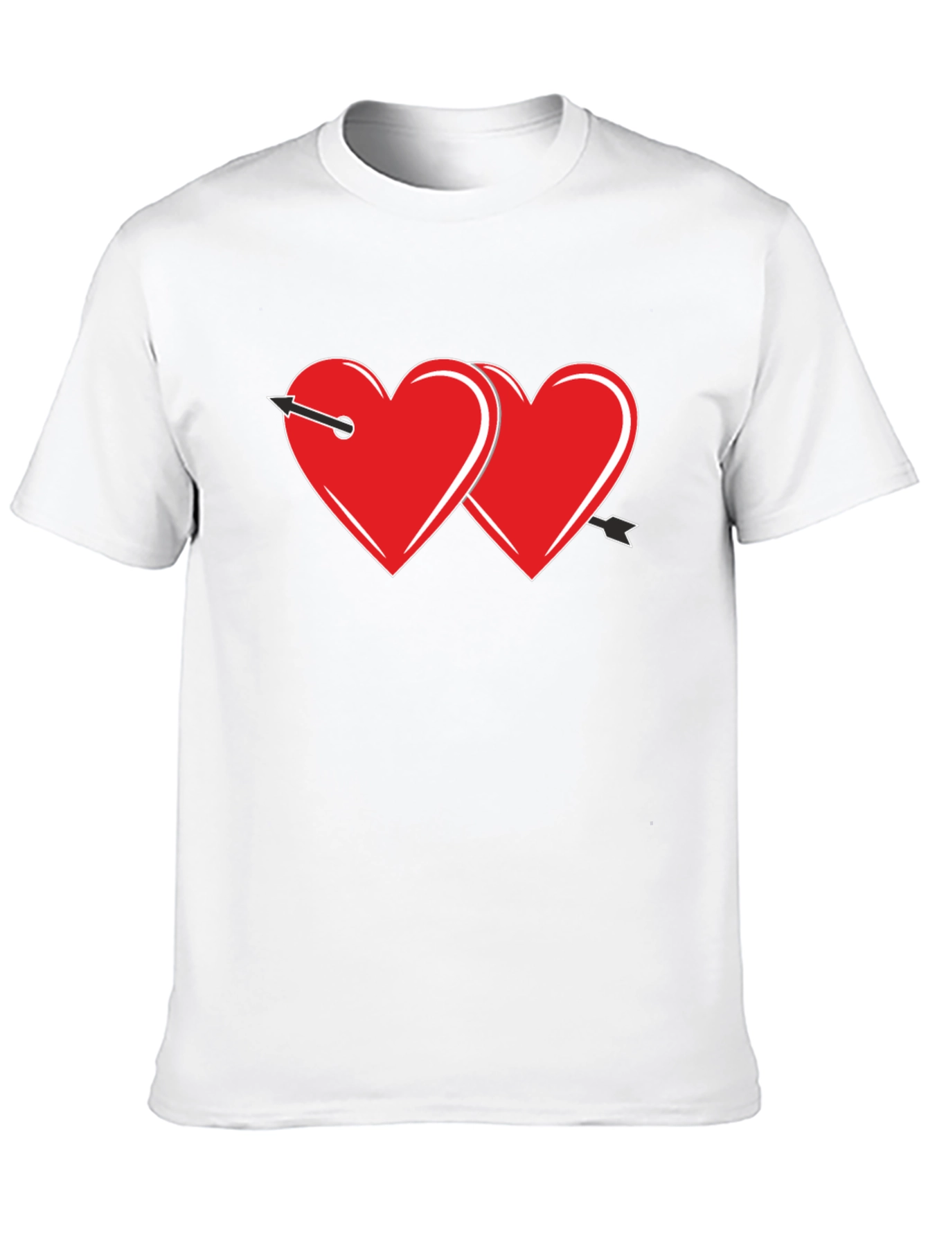 Heart Arrow Graphic Tee - Black Cotton Casual Shirt