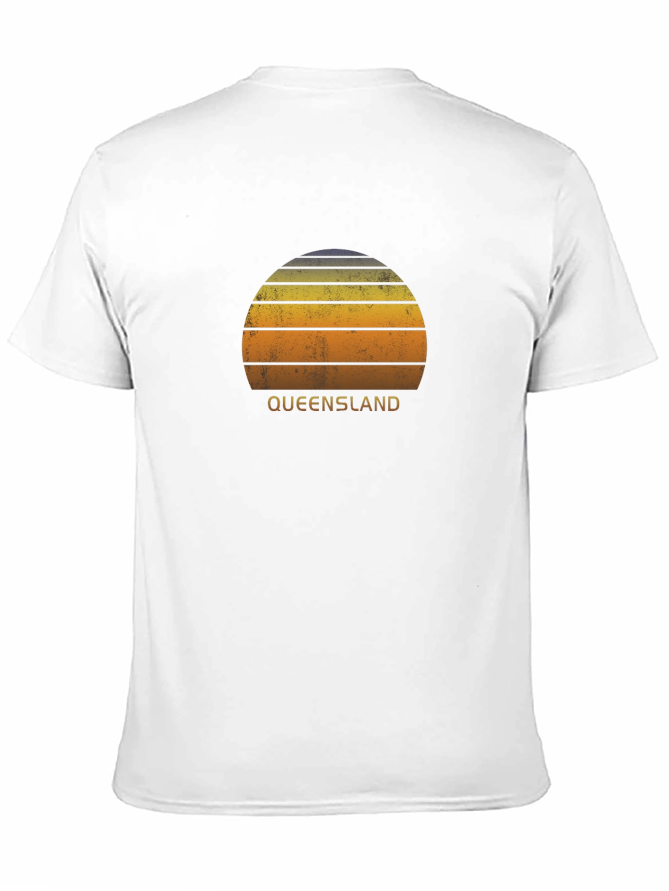 Retro Queensland Sunset Graphic Tee - Black Cotton Shirt