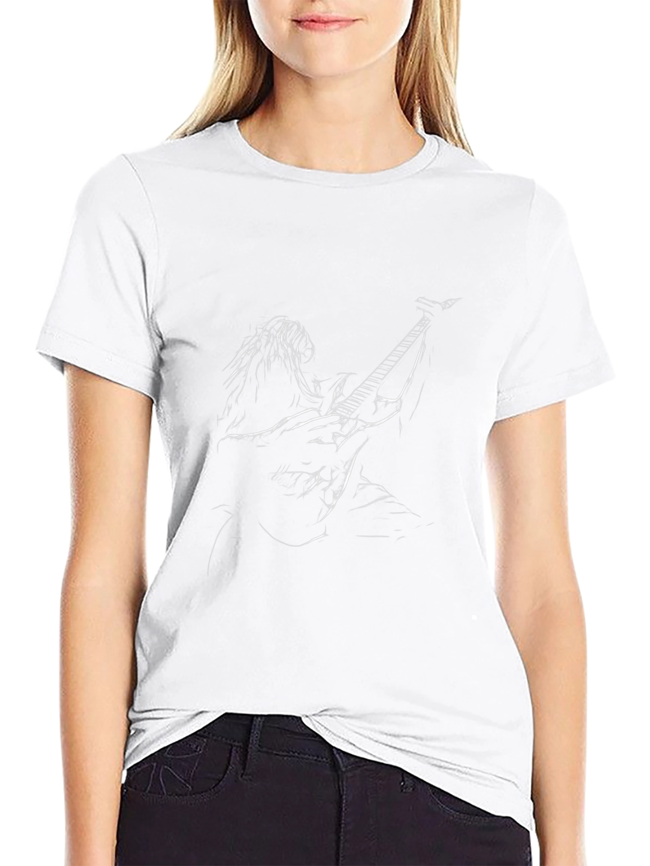 Guitarist Graphic Tee - Black Cotton Blend