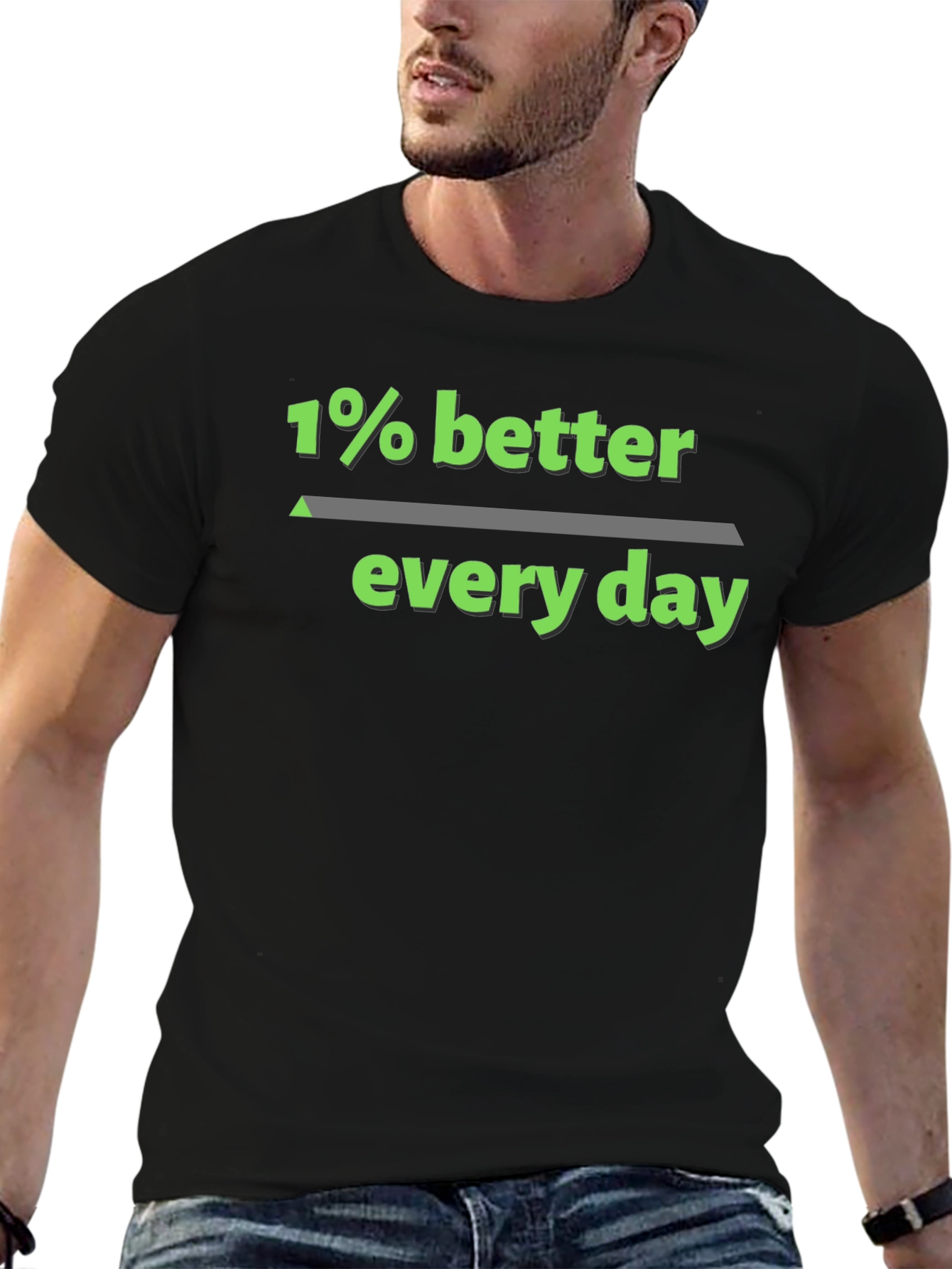 1% Better Every Day Graphic Tee - Black