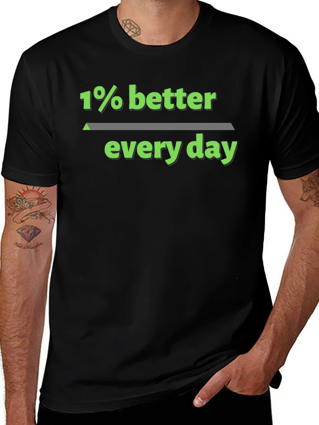 1% Better Every Day Graphic Tee - Black